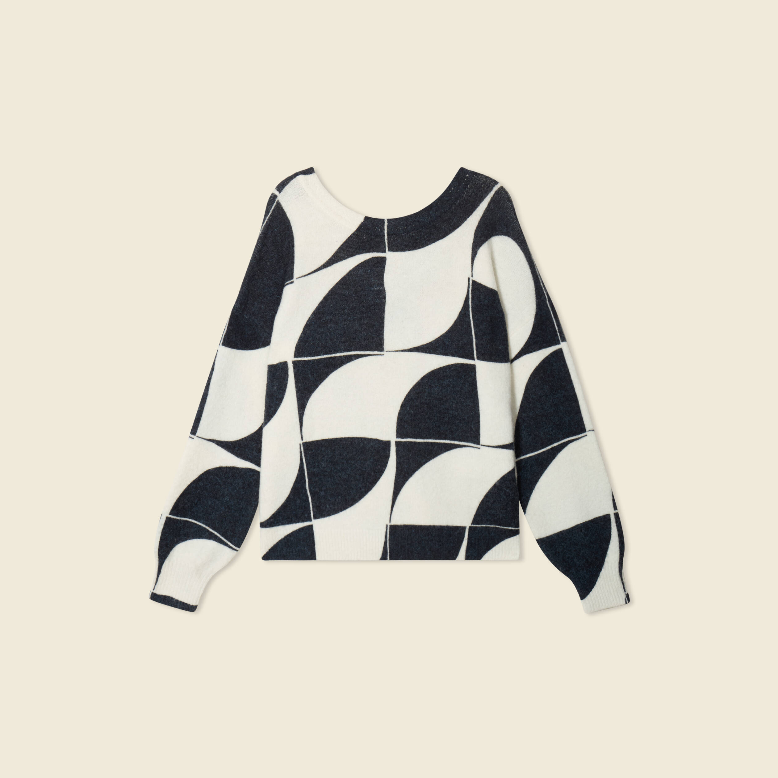 Pull manches longues r&eacute;vesible noir femme