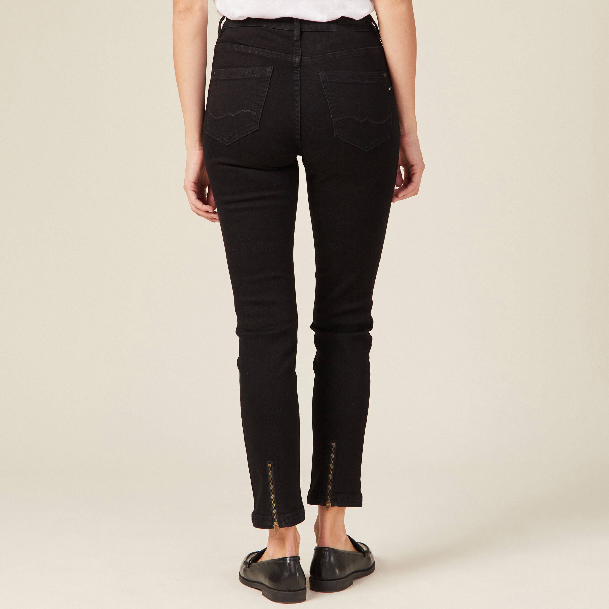 Jeans slim éco-responsable denim noir femme