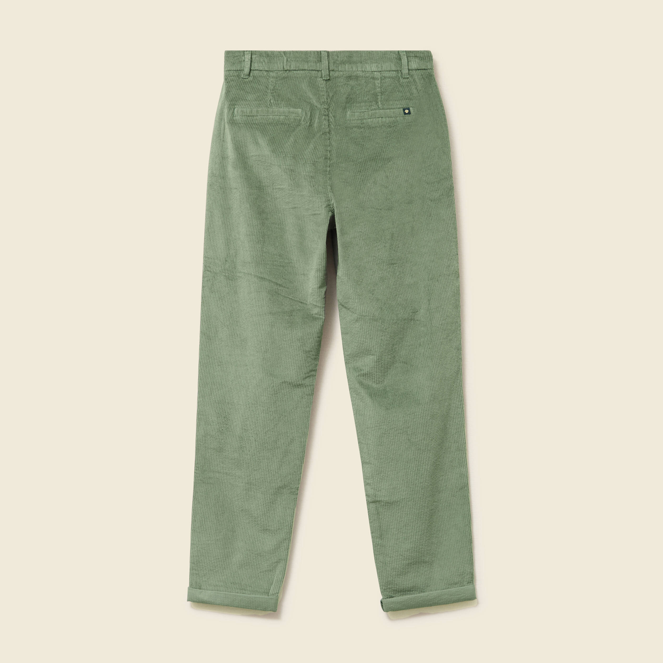 Pantalon large 7/8&egrave;me taille haute vert kaki femme