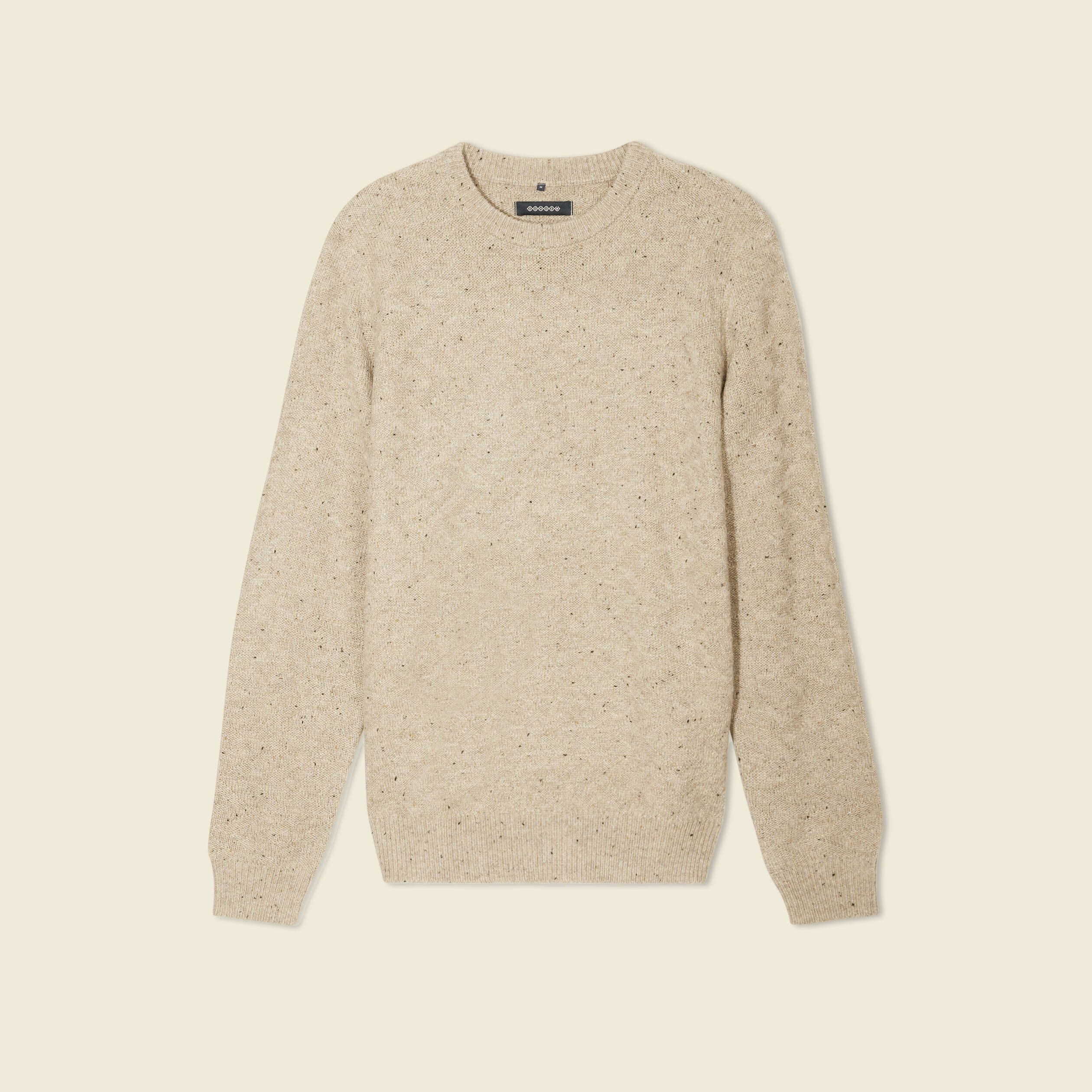 Pull manches longues beige homme