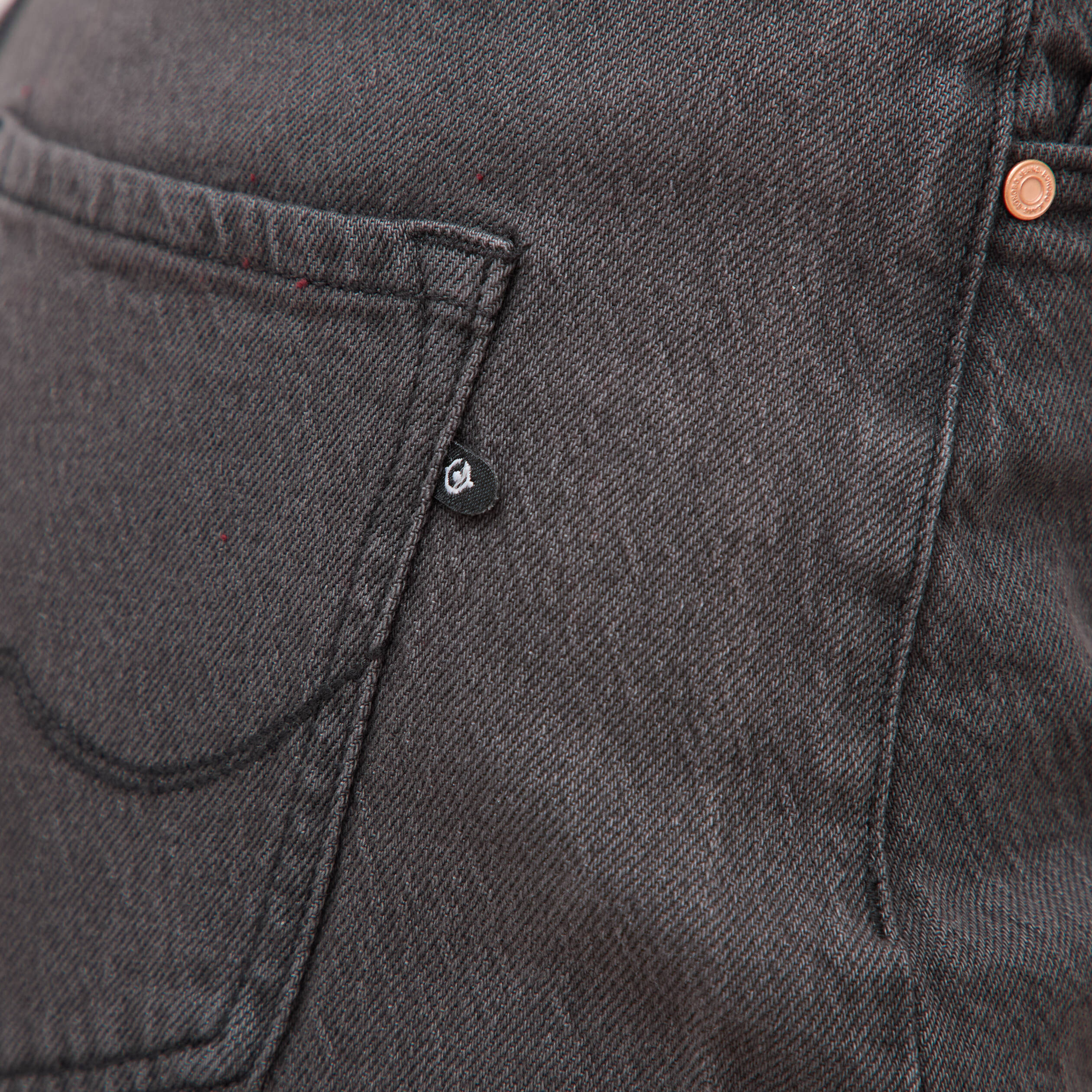 Jeans barrel taille haute 7/8&egrave;me denim gris femme