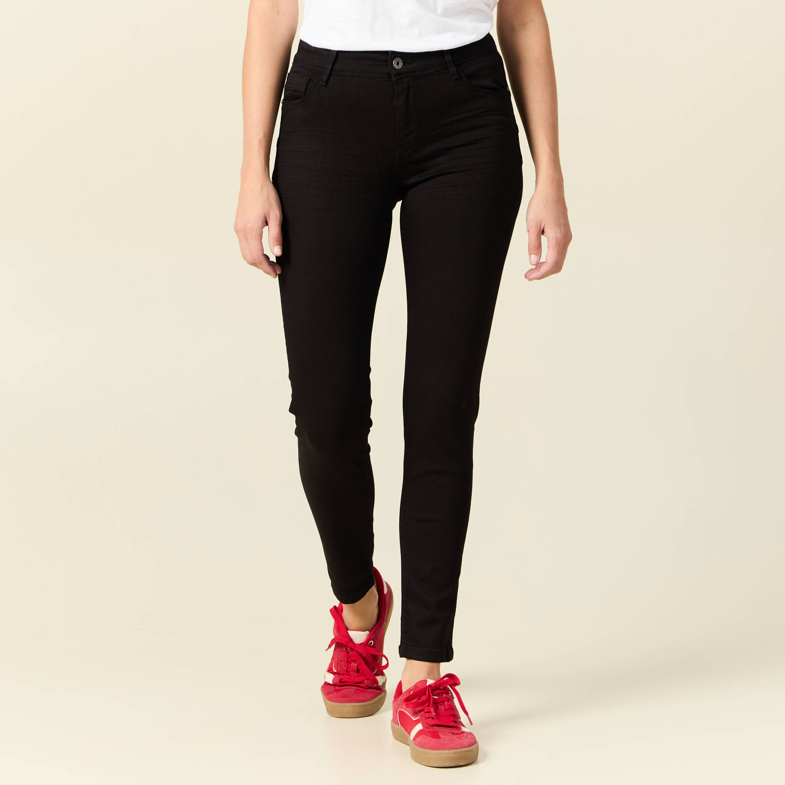 jeans skinny push up 78eme denim noir femme Jeans skinny push up 7/8ème denim noir femme