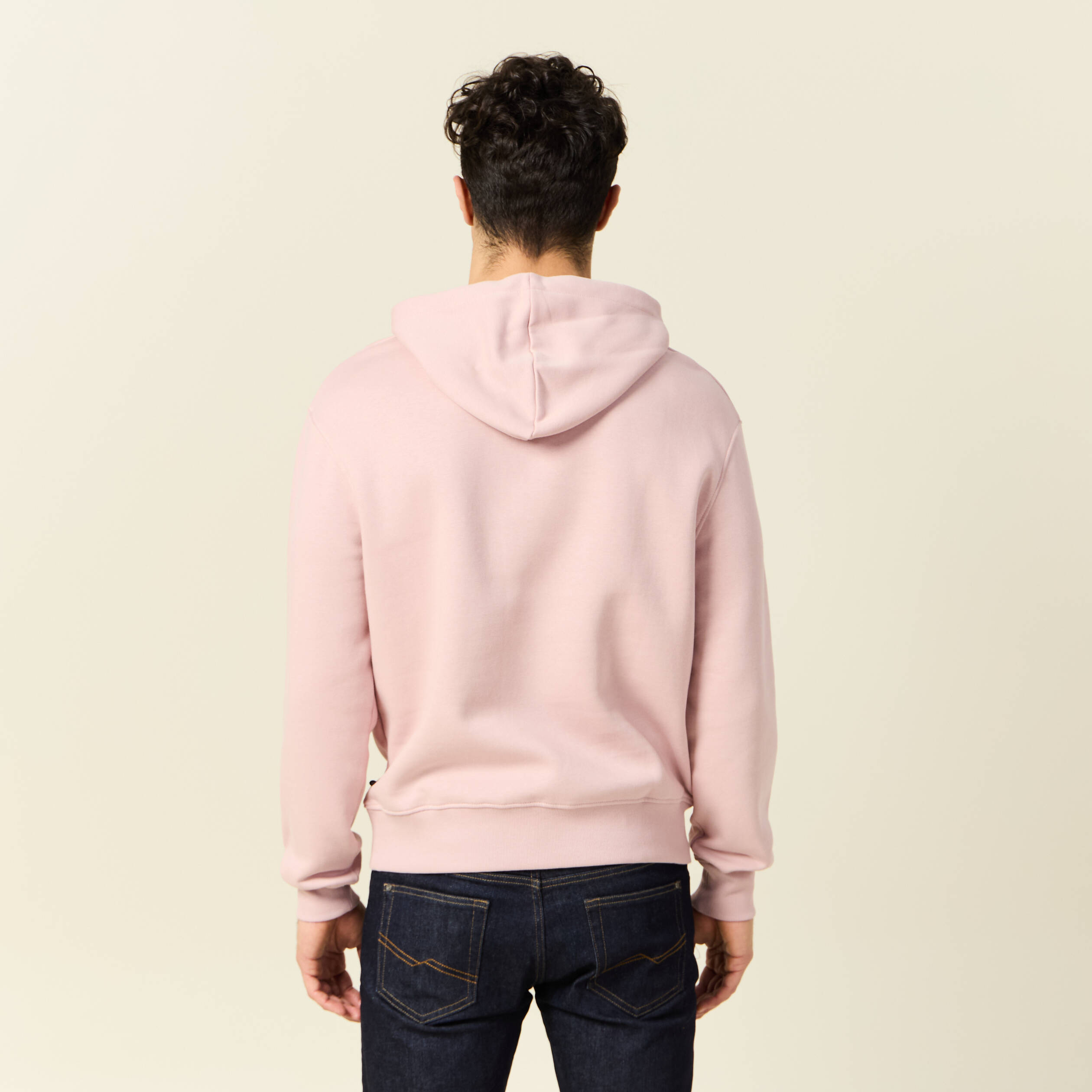 Sweat &agrave; capuche rose pastel homme