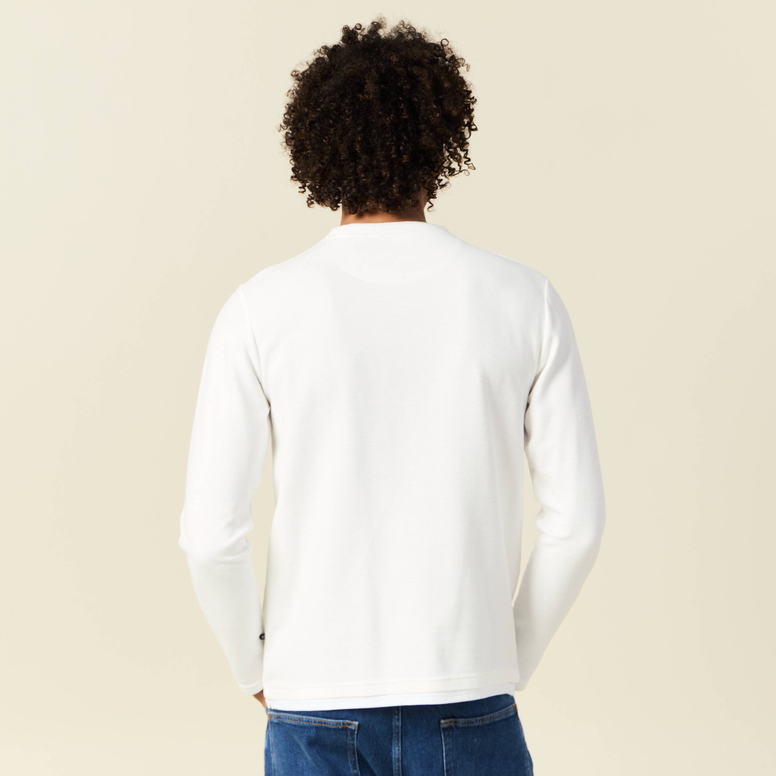 t shirt manches longues ecru homme T-shirt manches longues ecru homme