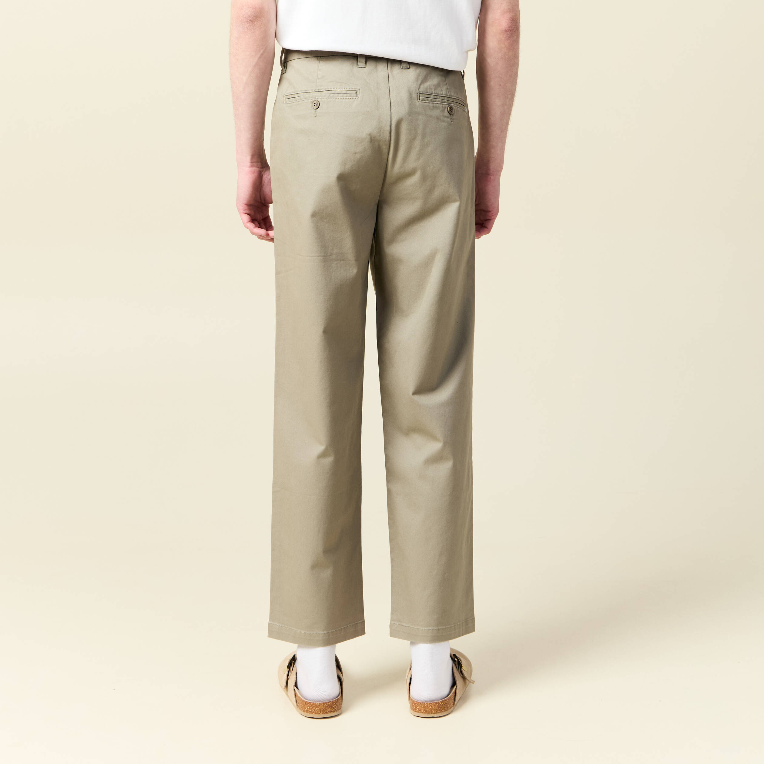 Chino coupe straight vert kaki homme