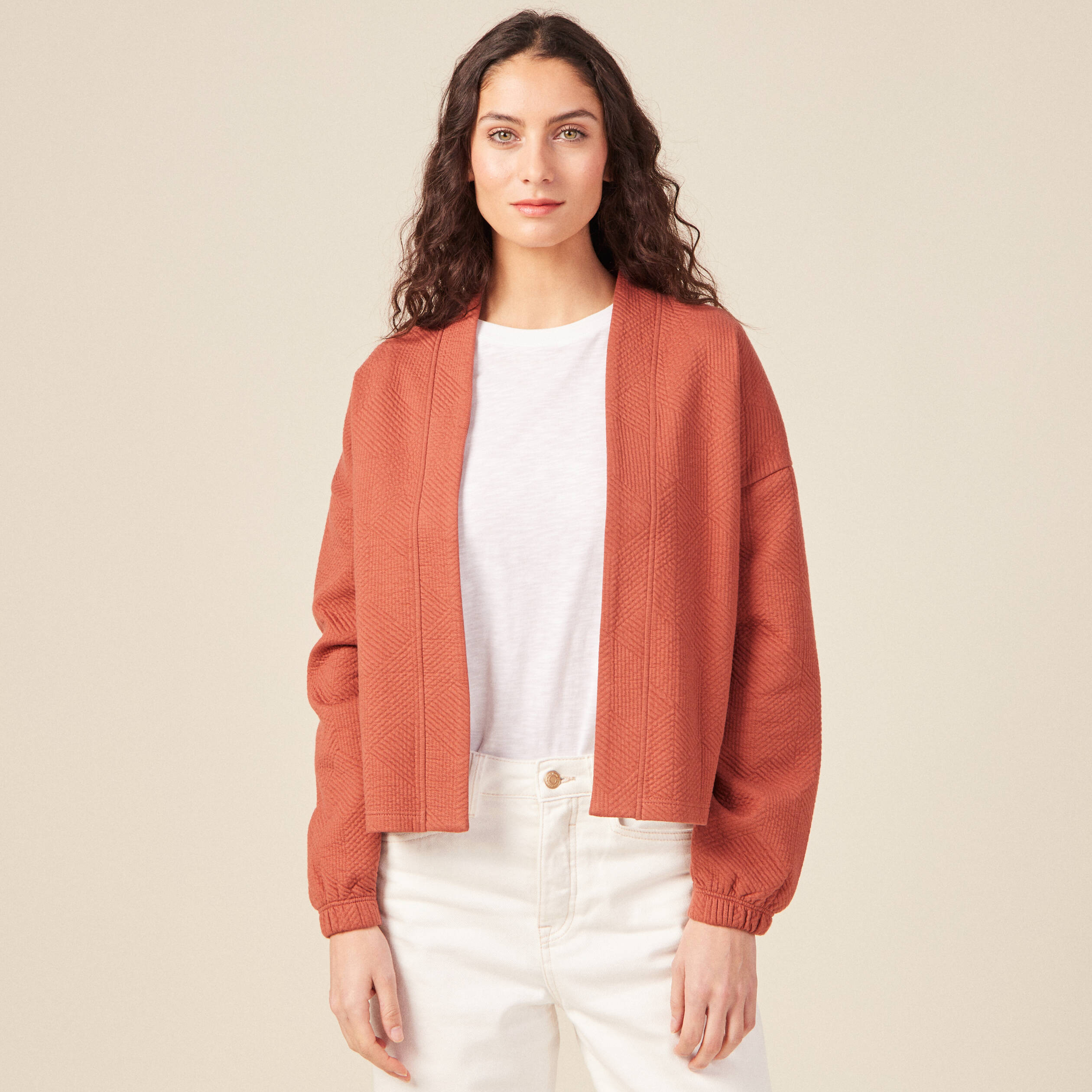 gilet manches longues orange femme Gilet manches longues orange femme