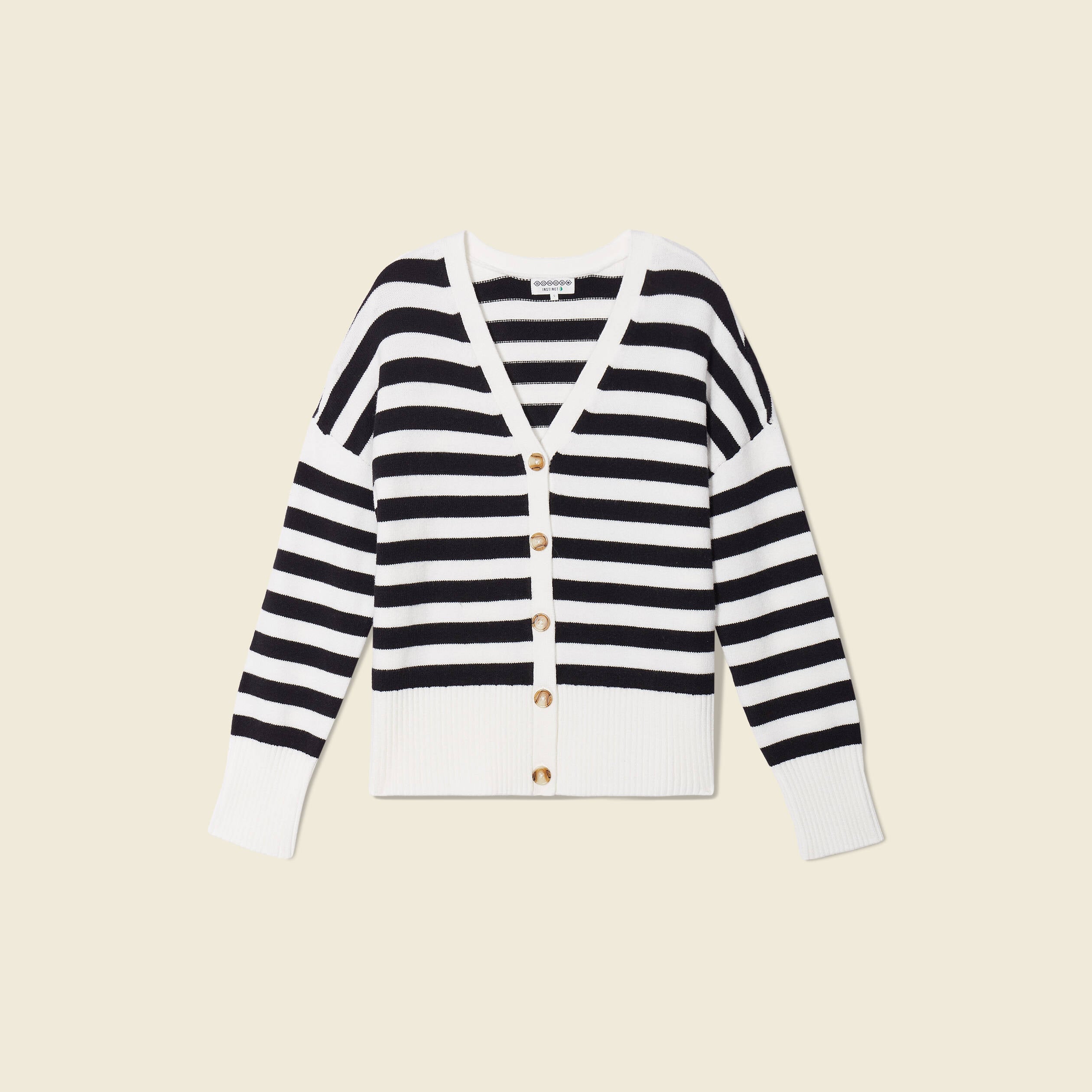 Gilet manches longues col v noir femme