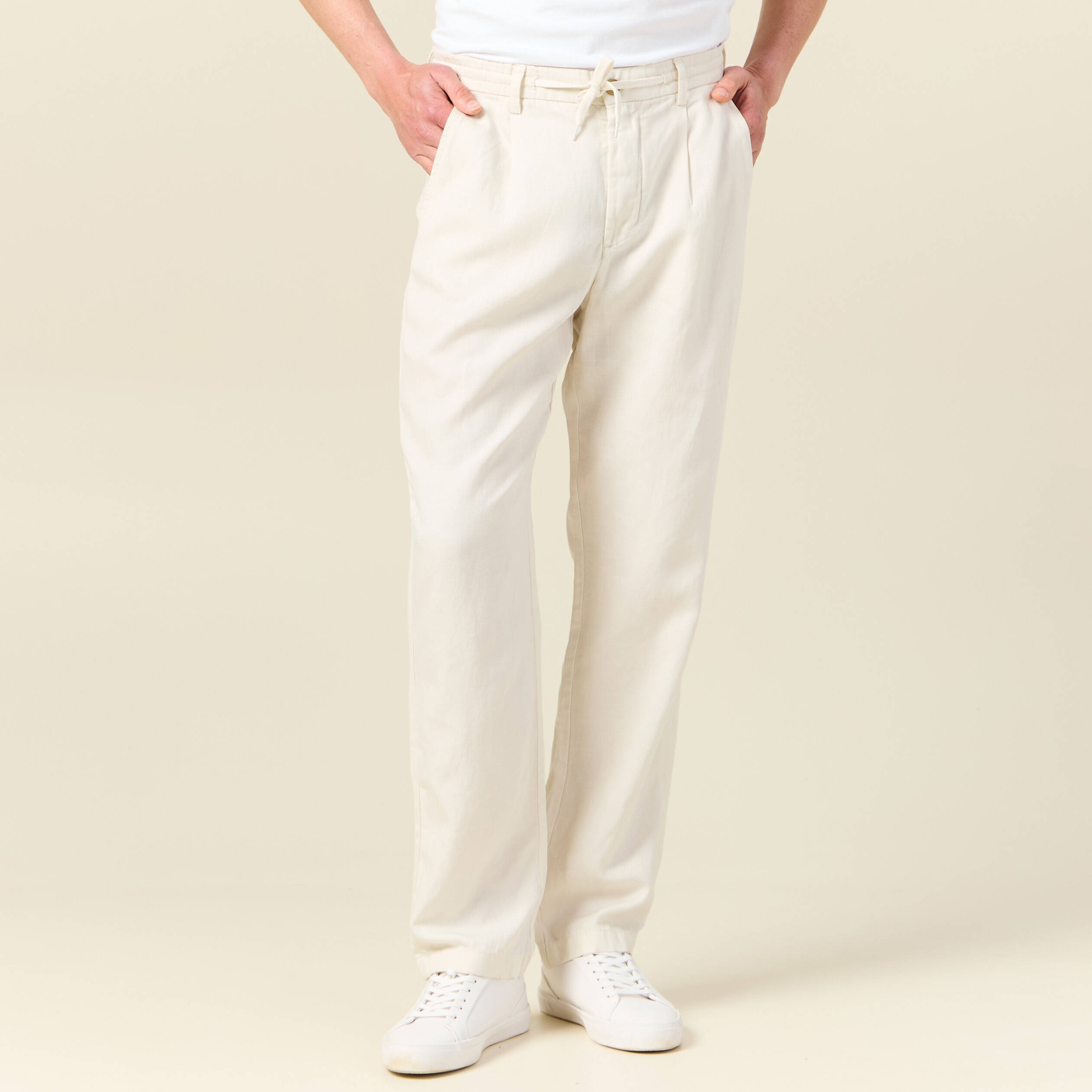 pantalon chino straight ecru homme Pantalon chino straight ecru homme