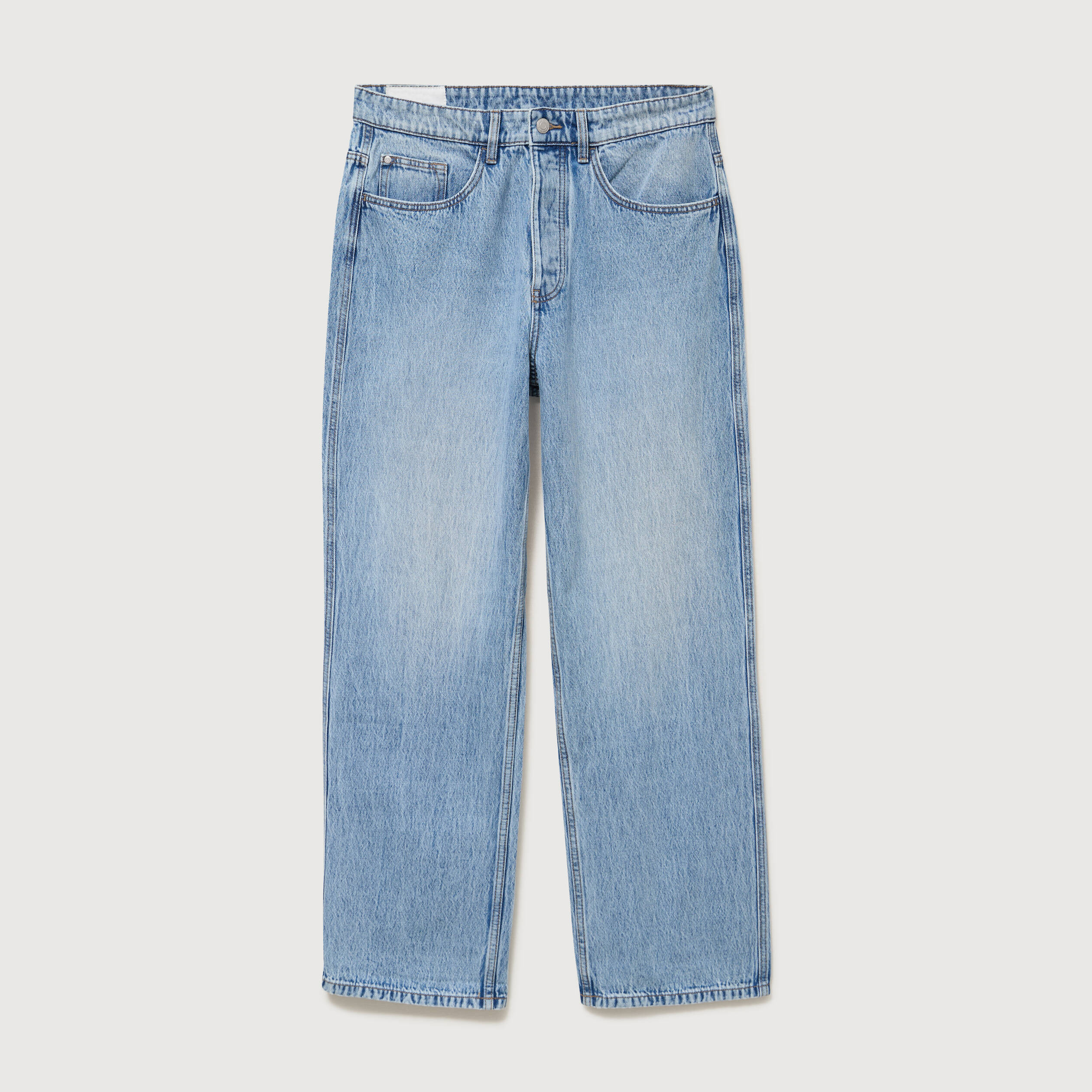 Jeans loose longueur 34 en coton denim snow bleach homme