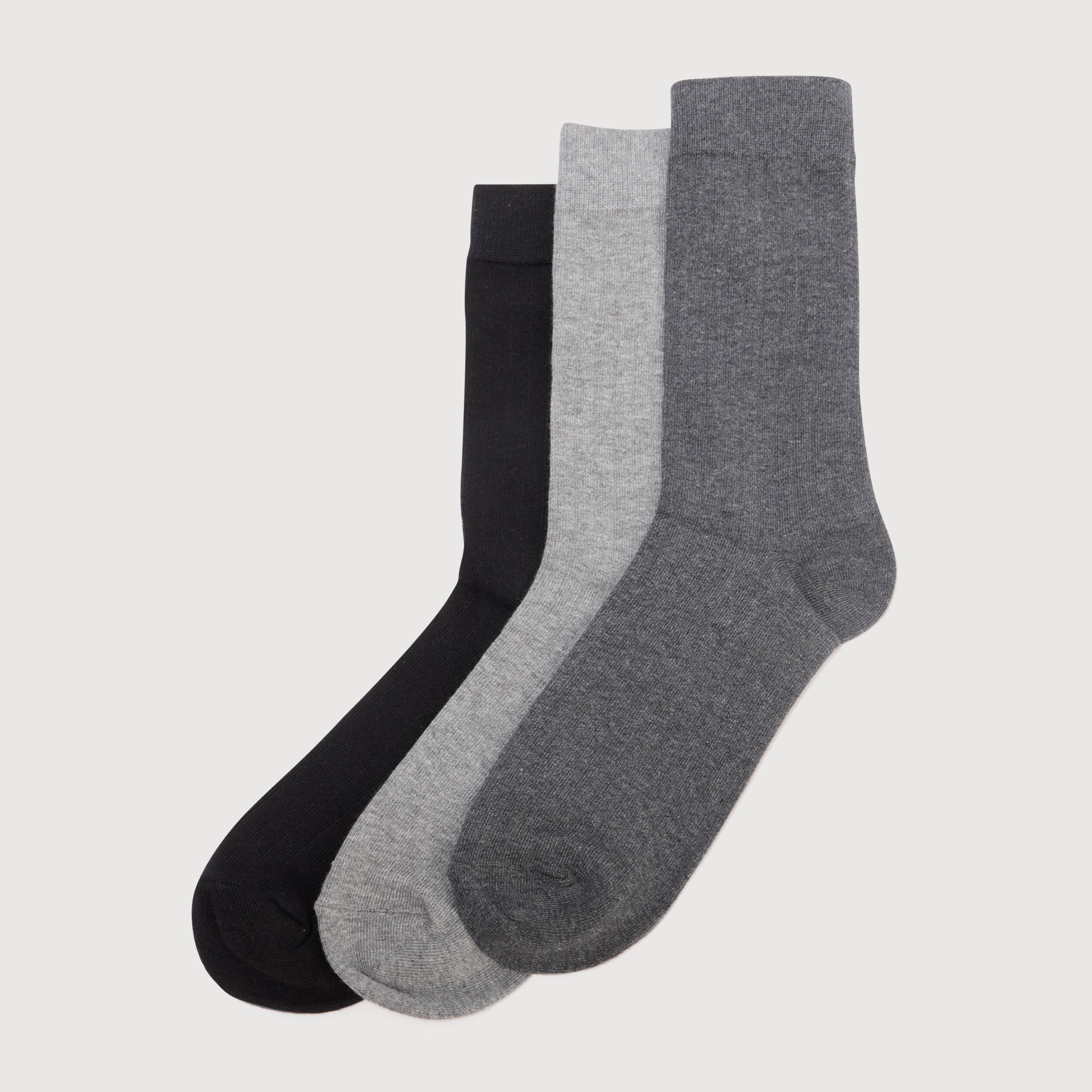 Lot de 5 paires chaussettes hautes gris fonc&eacute; homme