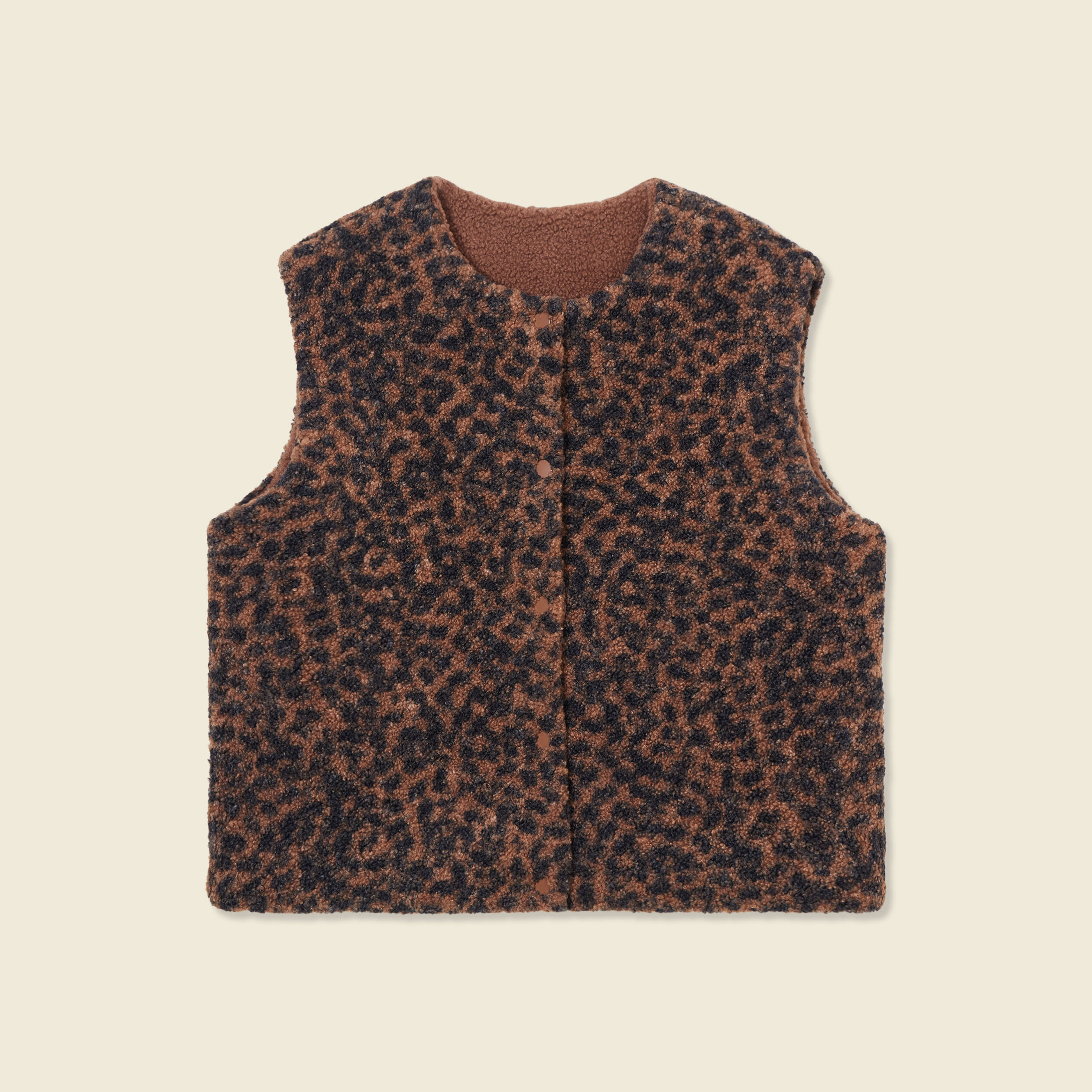 Bonobo Gilet Marron Gilet Sans Manches Réversible Camel Femme