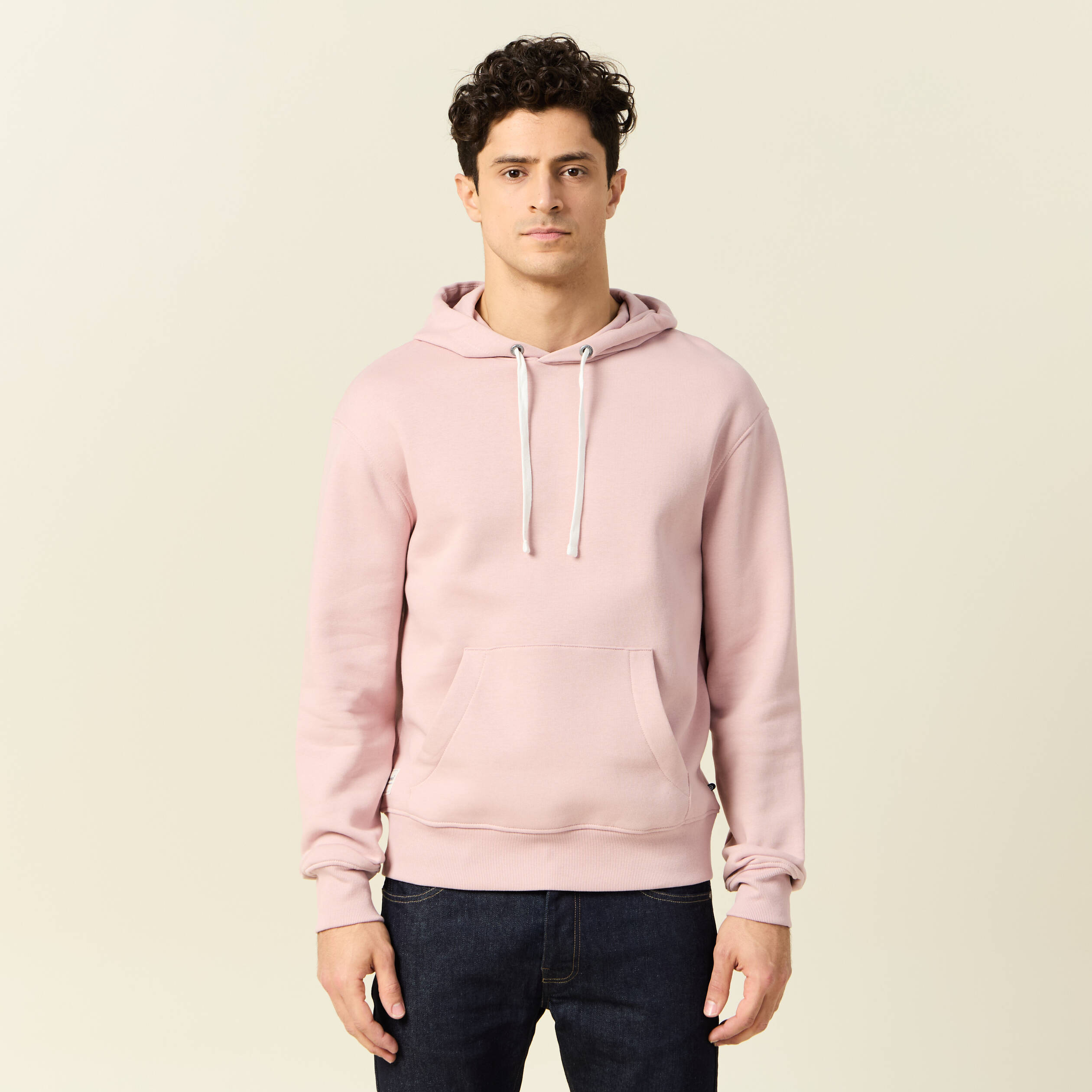 Sweat &agrave; capuche rose pastel homme