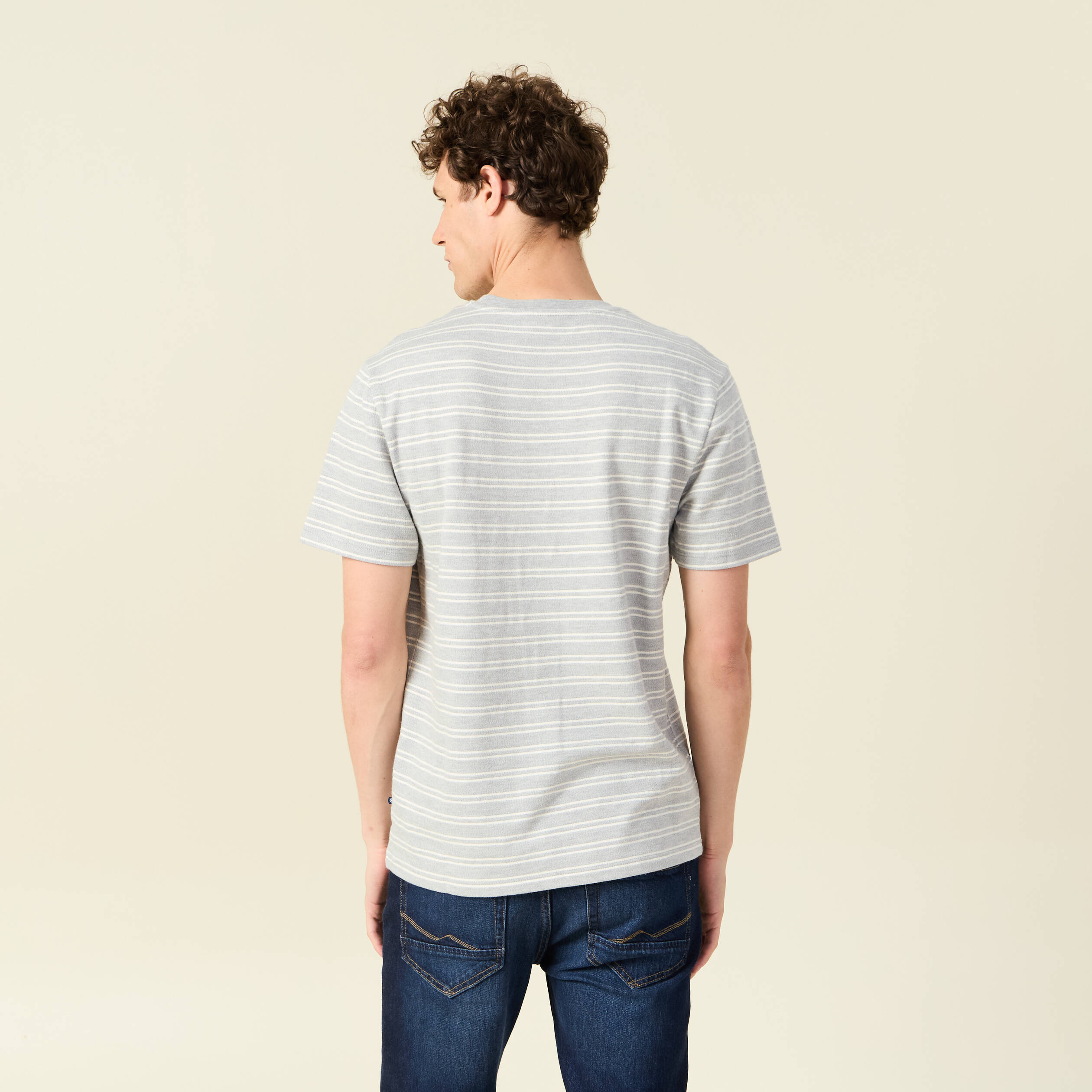 T-shirt manches courtes gris fonc&eacute; homme