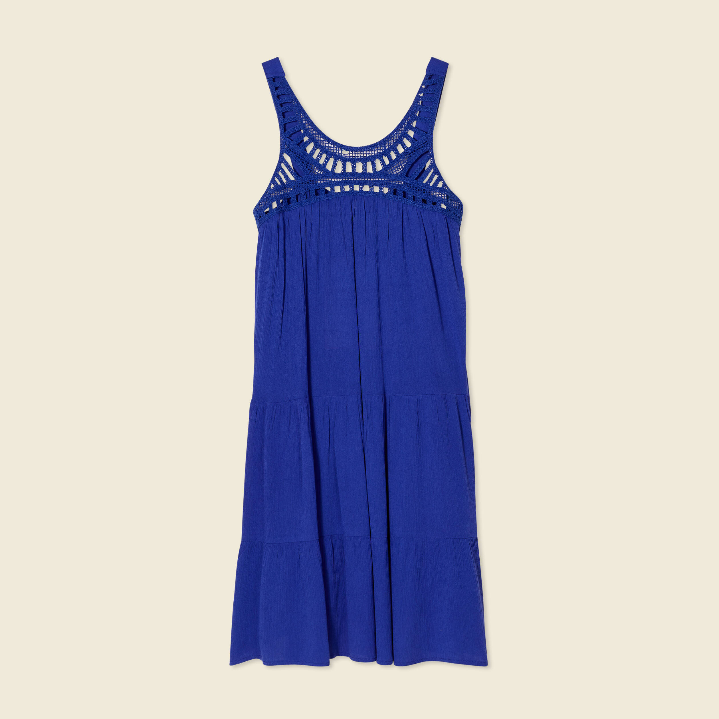 robe evasee poitrine crochet bleu violet femme Robe évasée poitrine crochet bleu violet femme