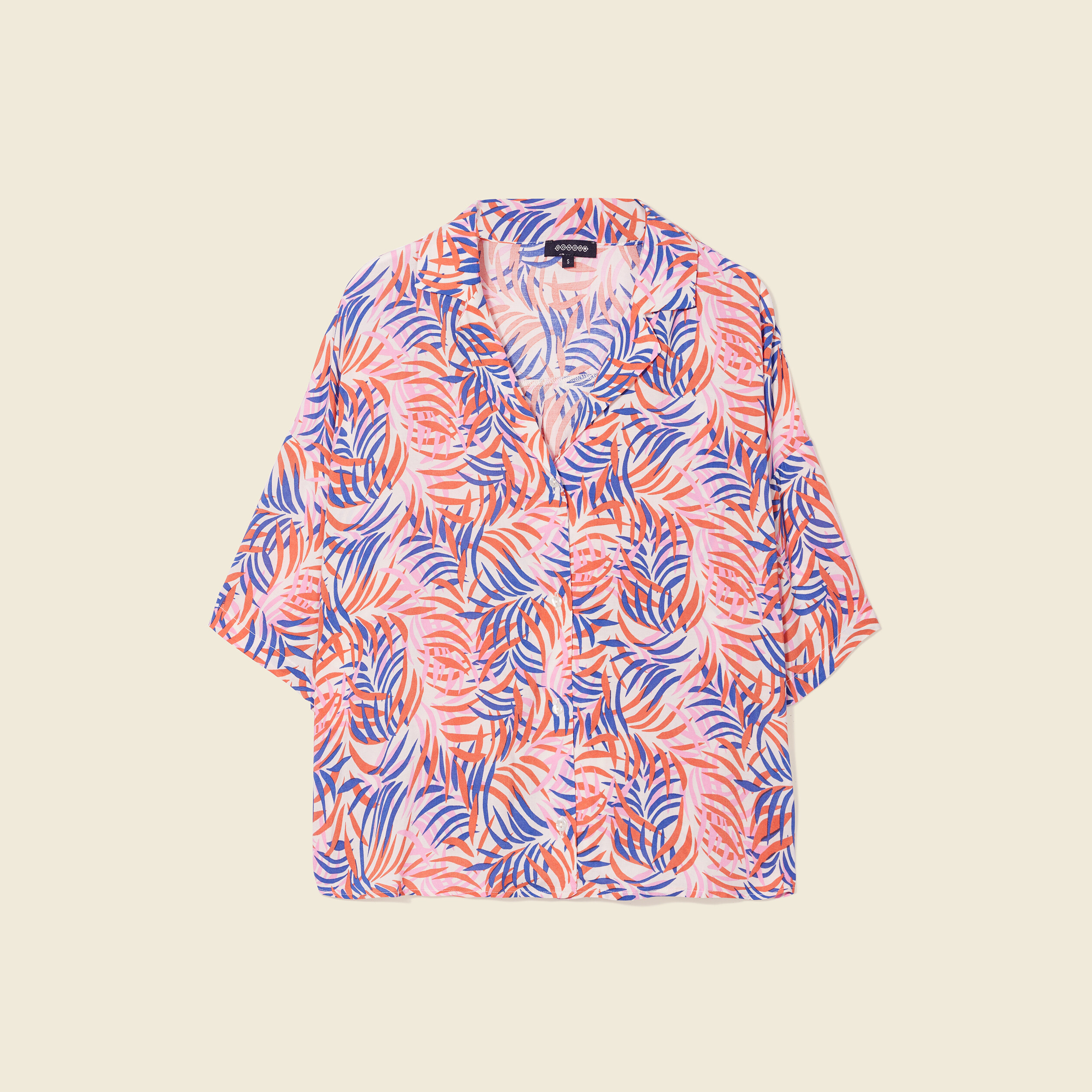 Chemise manches courtes multicolore femme
