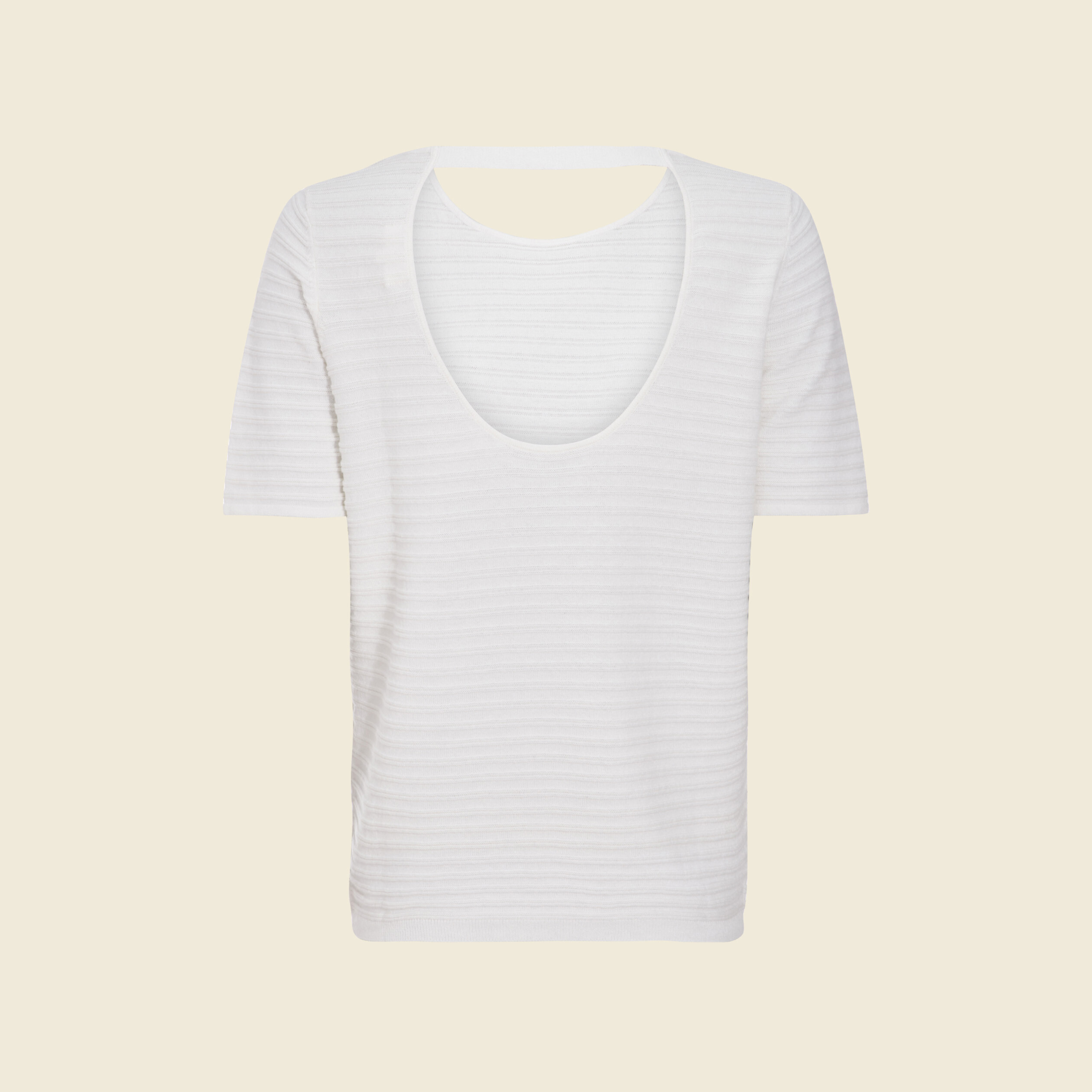 Pull manches courtes ecru femme