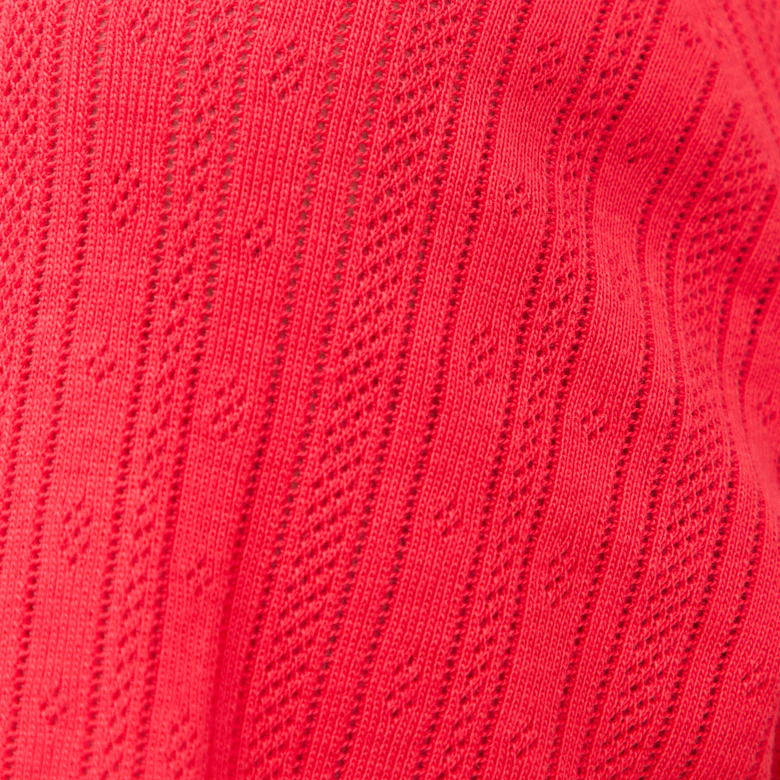 T-shirt ajust&eacute; col rond manches courtes rouge femme