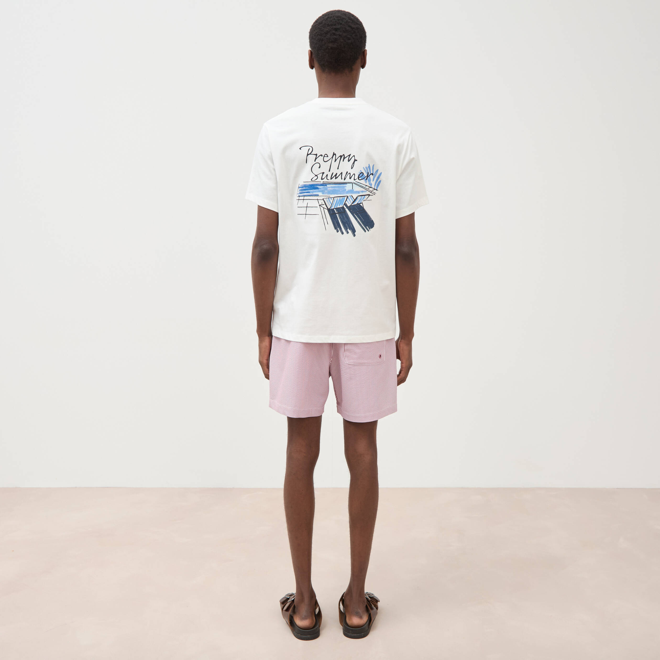 T-shirt en coton ecru homme