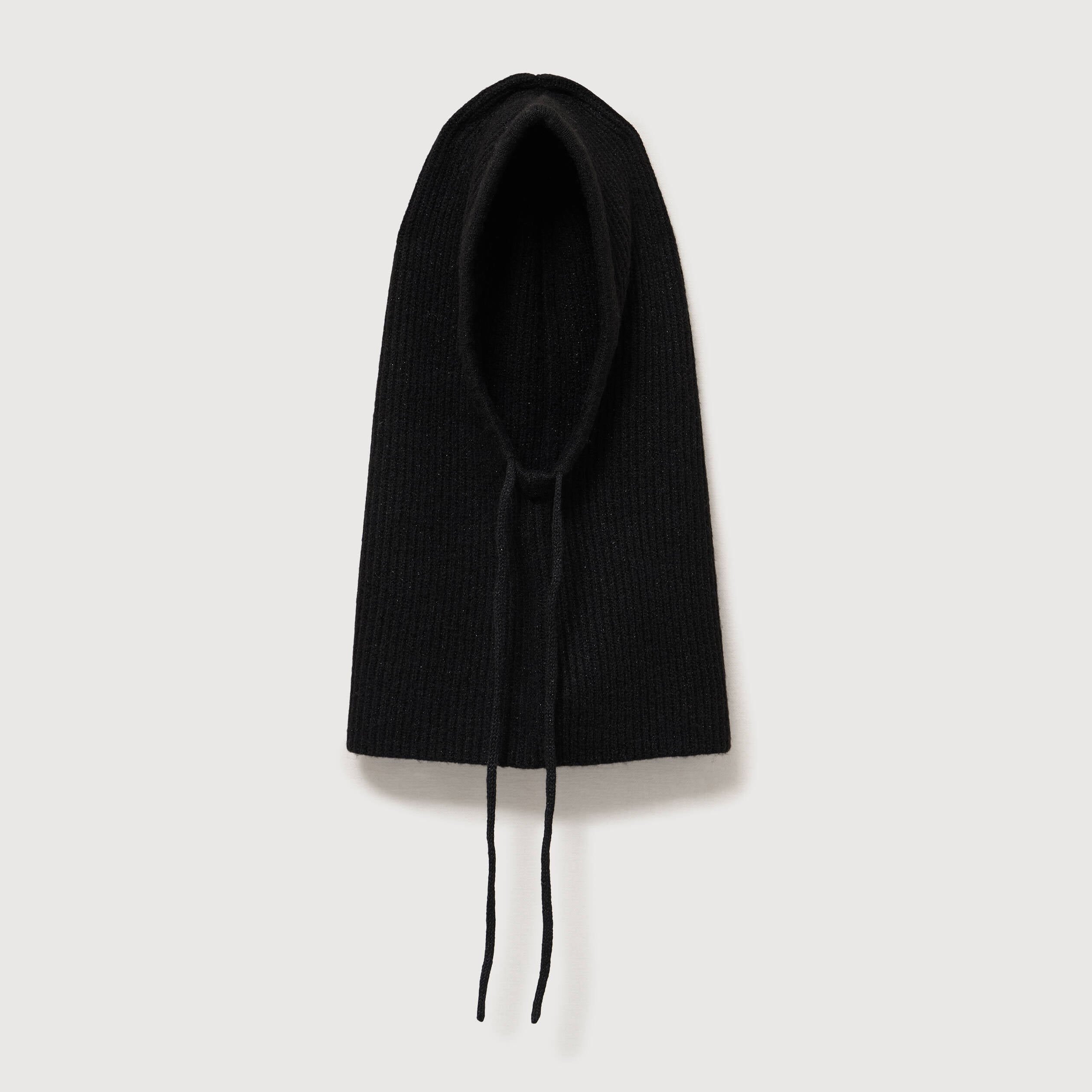 Cagoule tricot&eacute;e noir femme