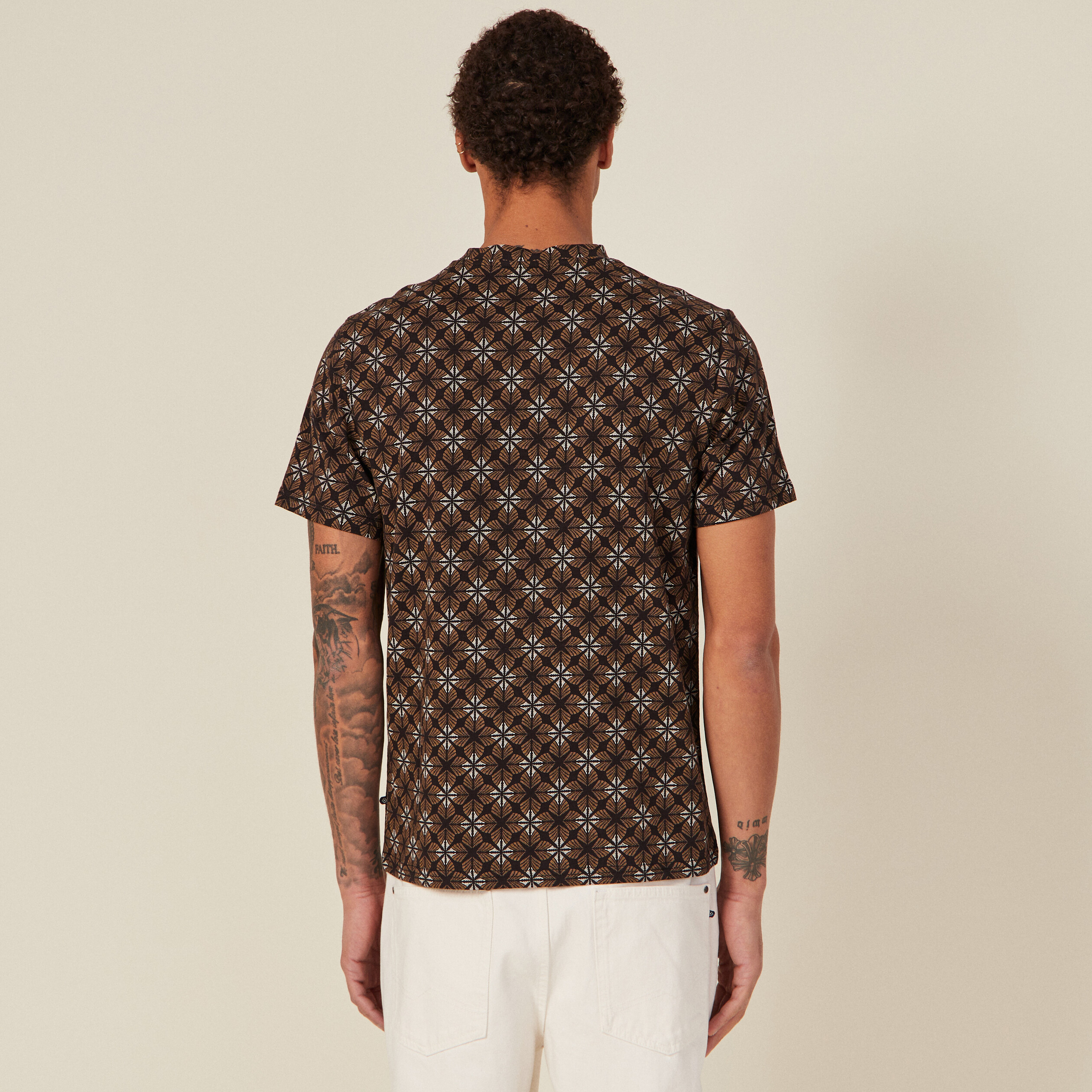 T-shirt éco-responsable marron homme