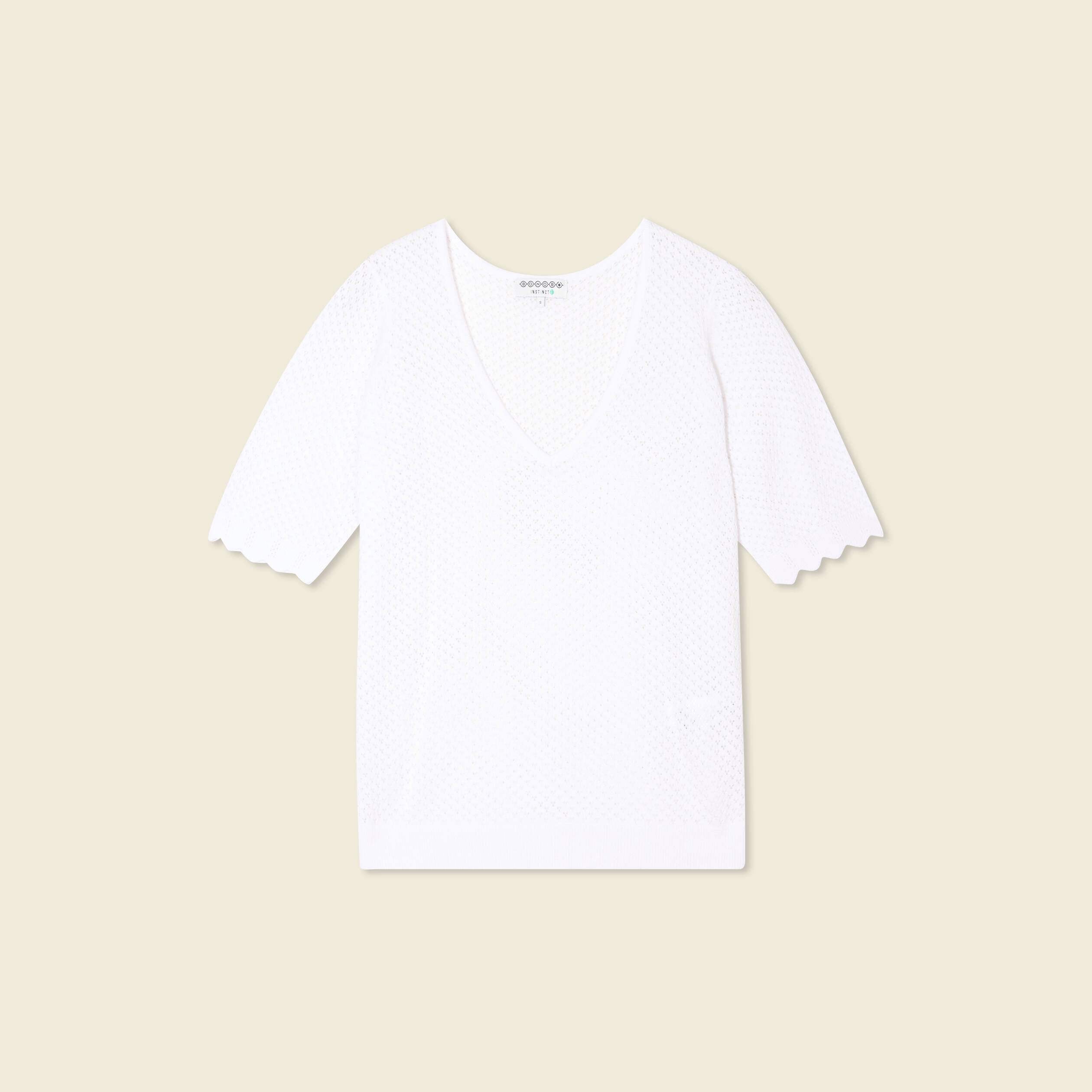 pull manches courtes ajoure blanc femme Pull manches courtes ajouré blanc femme