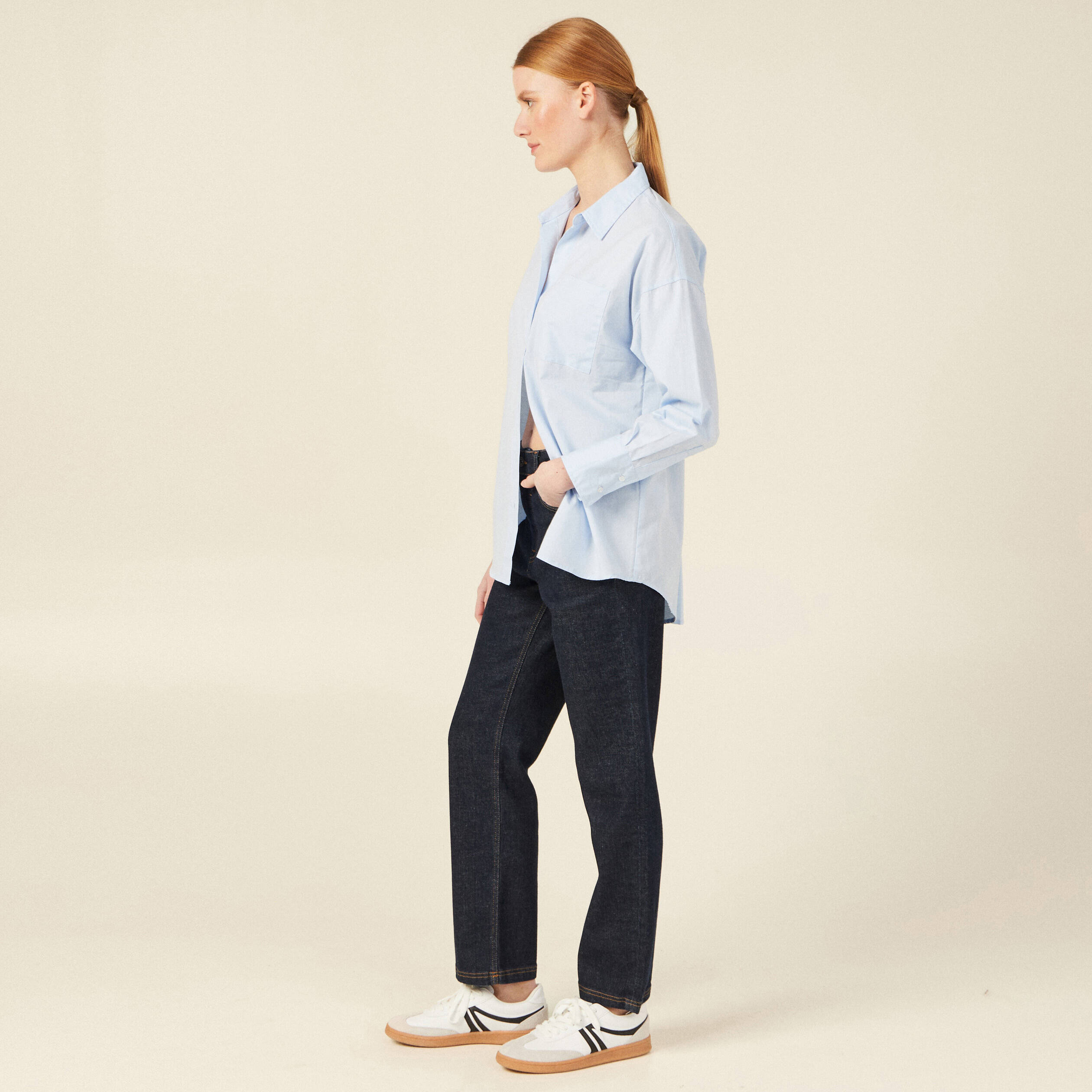chemise manches longues bleu ciel femme Chemise manches longues bleu ciel femme