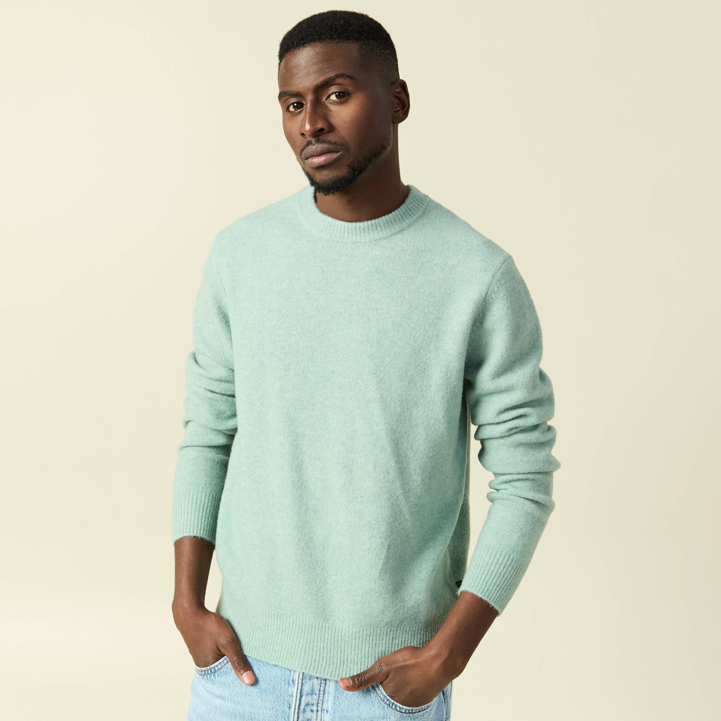T-Shirt Homme Manches Longues Mi-Saison Casual Tee Shirt Coton Col Rond Couleur Unie - Vert militaire Vert militaire - Prêt-à-Porter