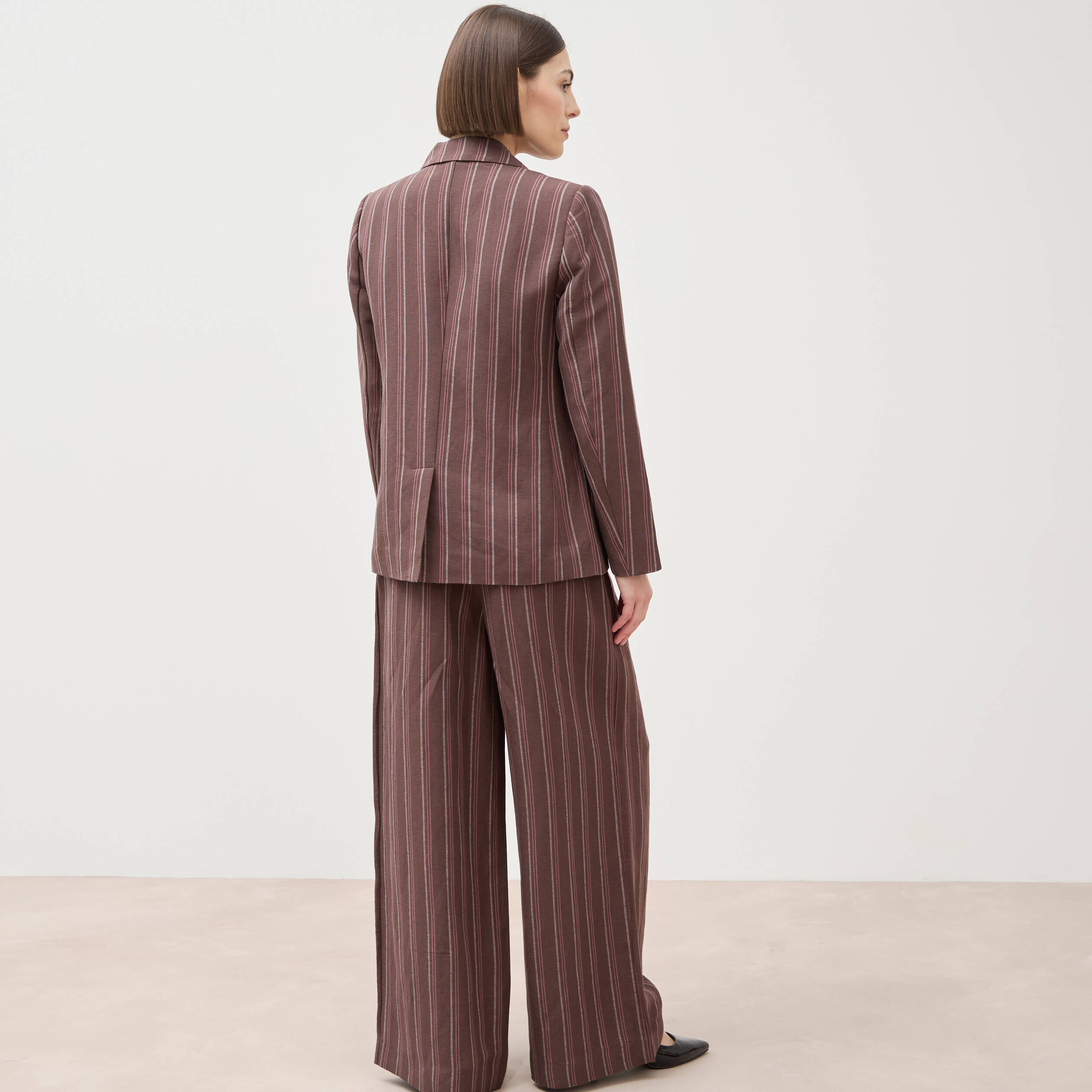 Veste blazer manches longues marron chocolat femme