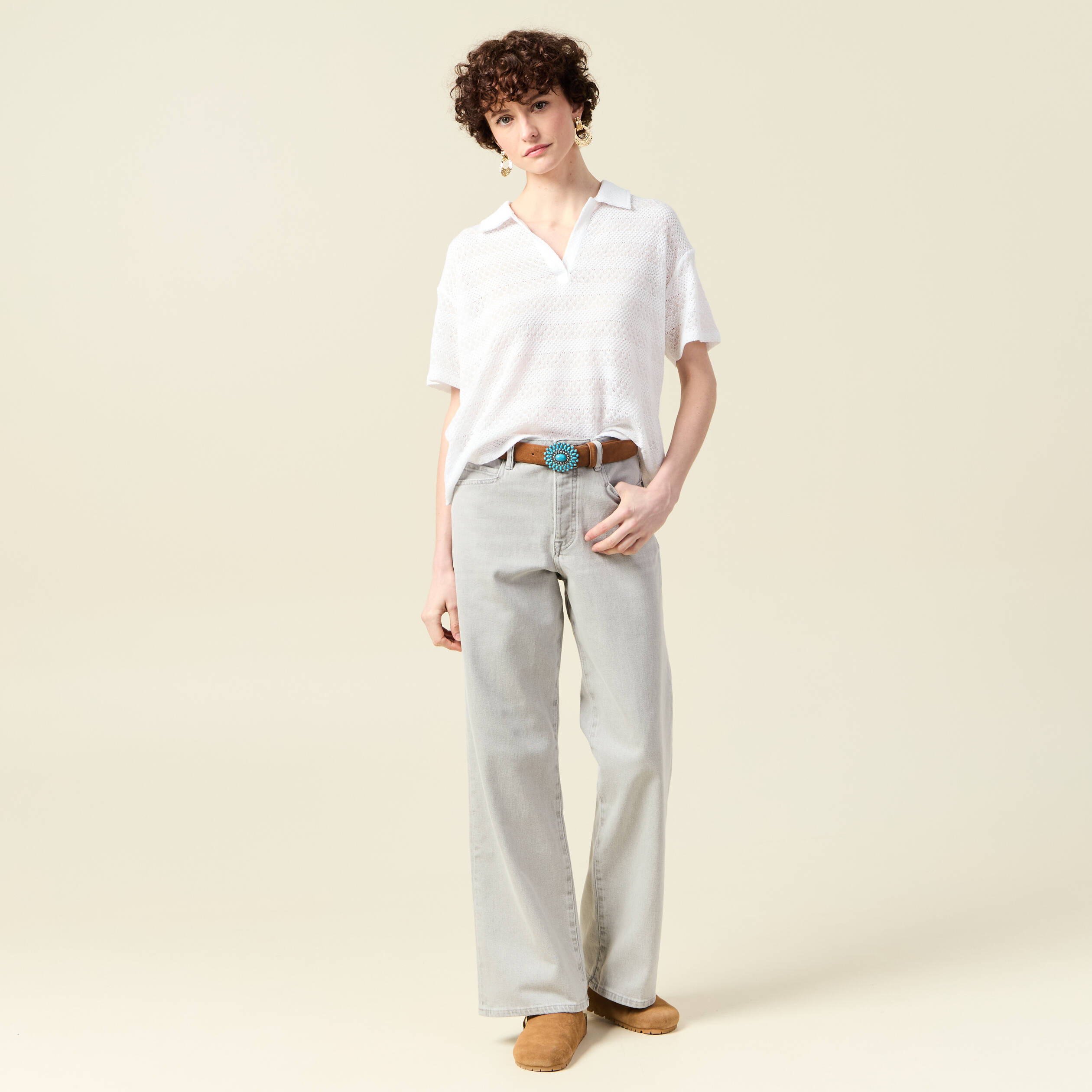 T-shirt manches courtes blanc femme