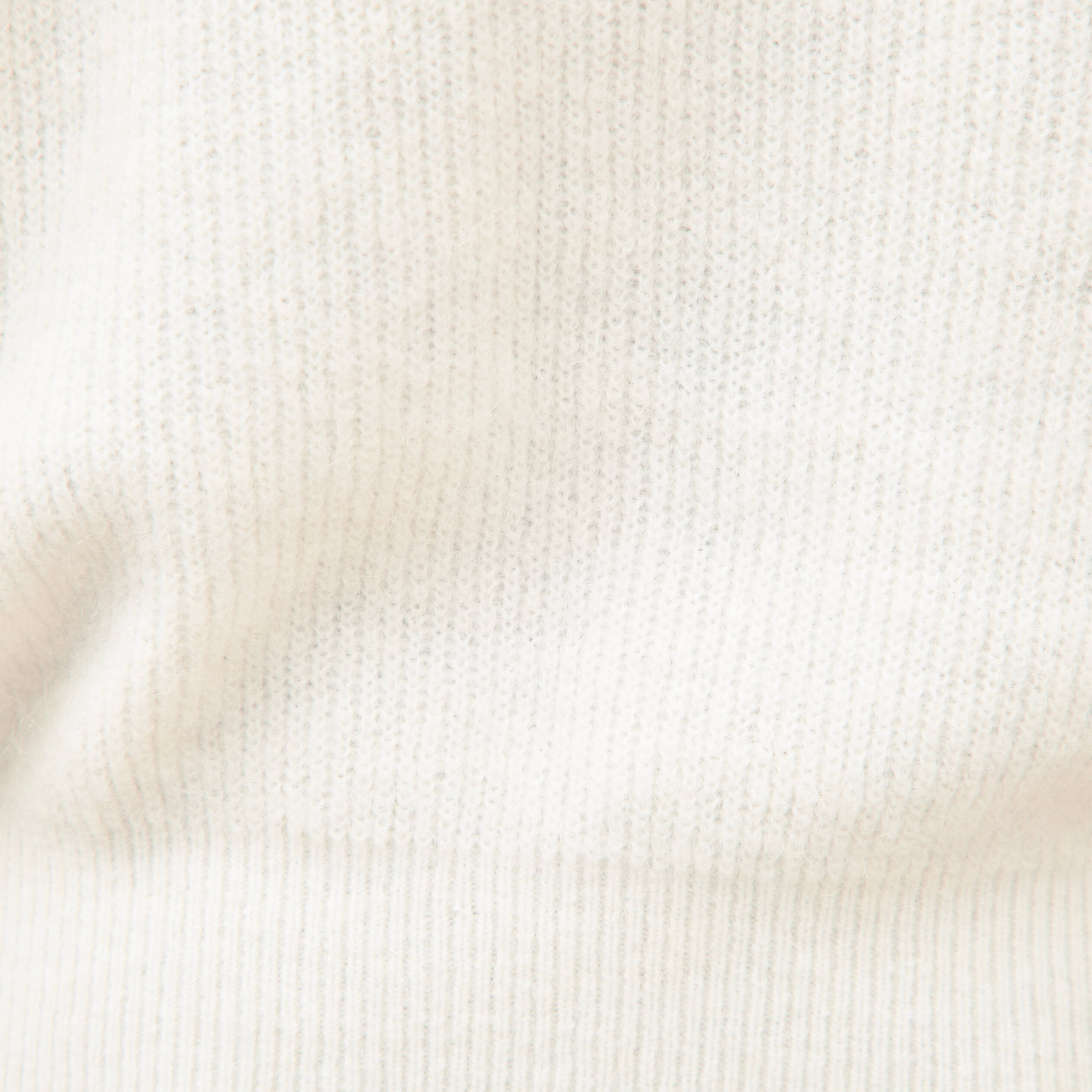Pull droit col rond manches longues ecru femme