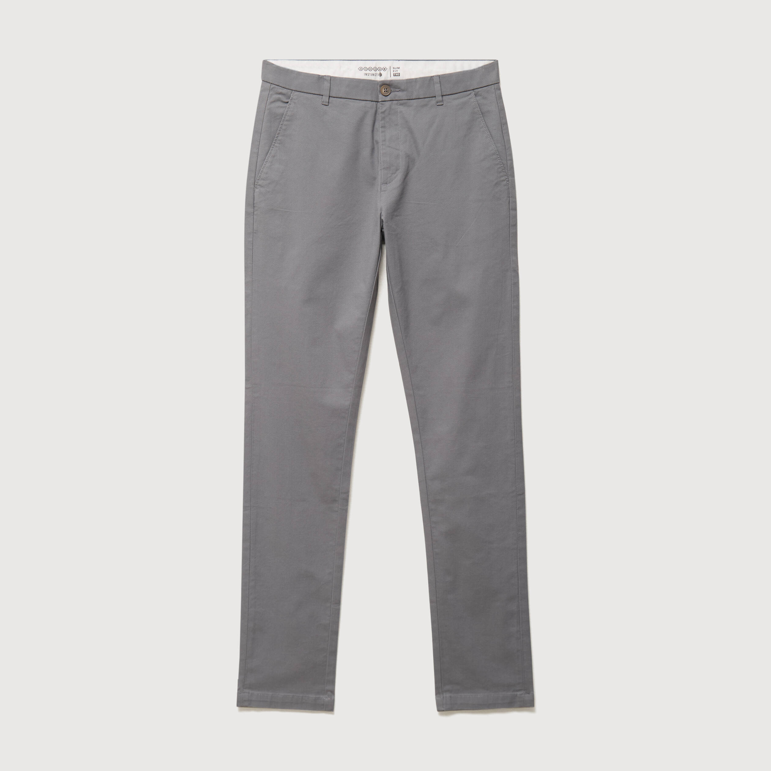 Pantalon chino slim gris homme