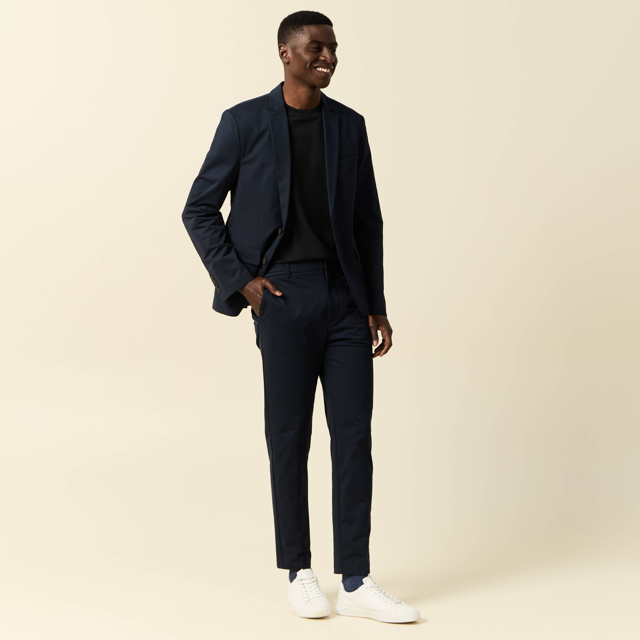 Veste blazer stretch bleu marine homme
