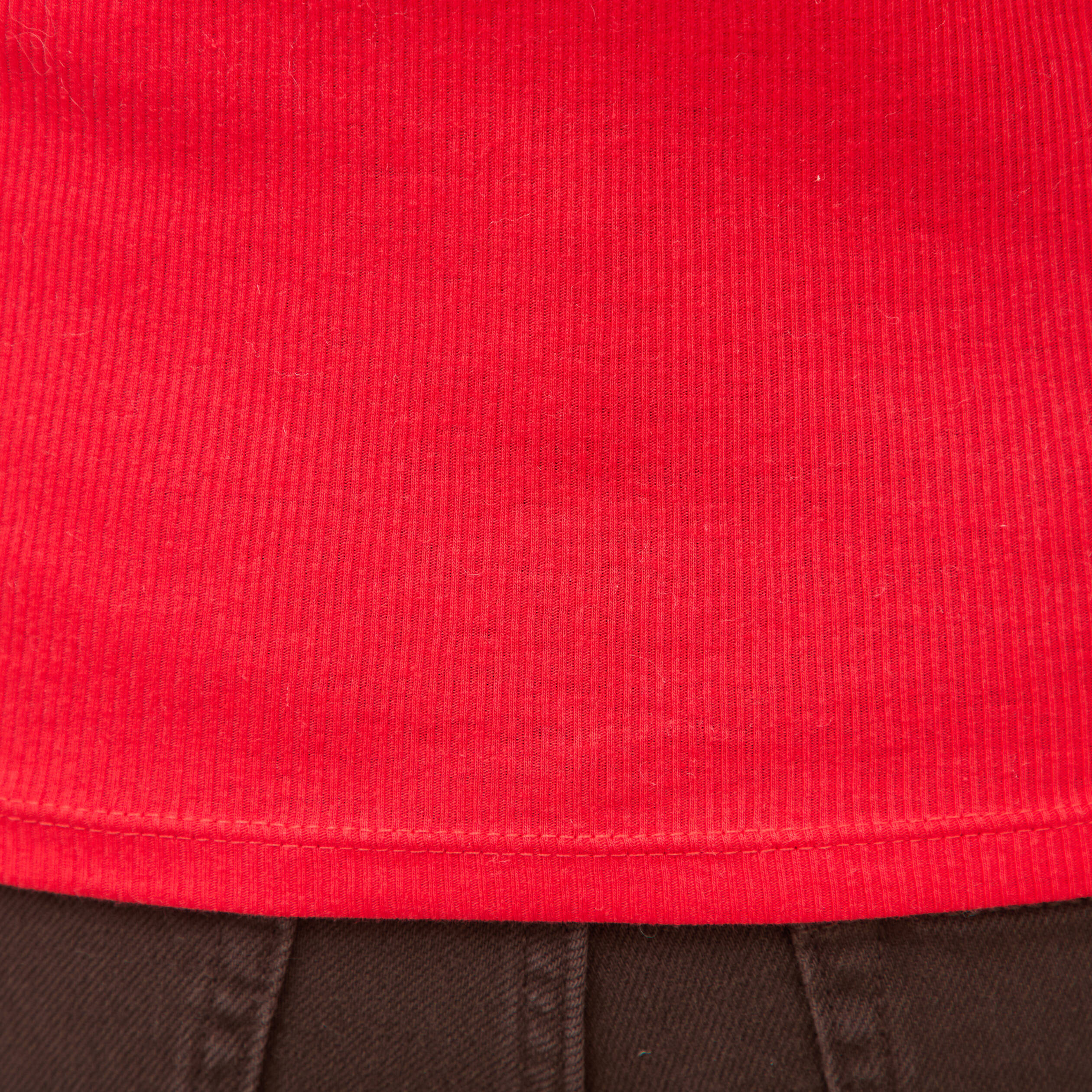 T-shirt cintr&eacute; manches longues rouge femme