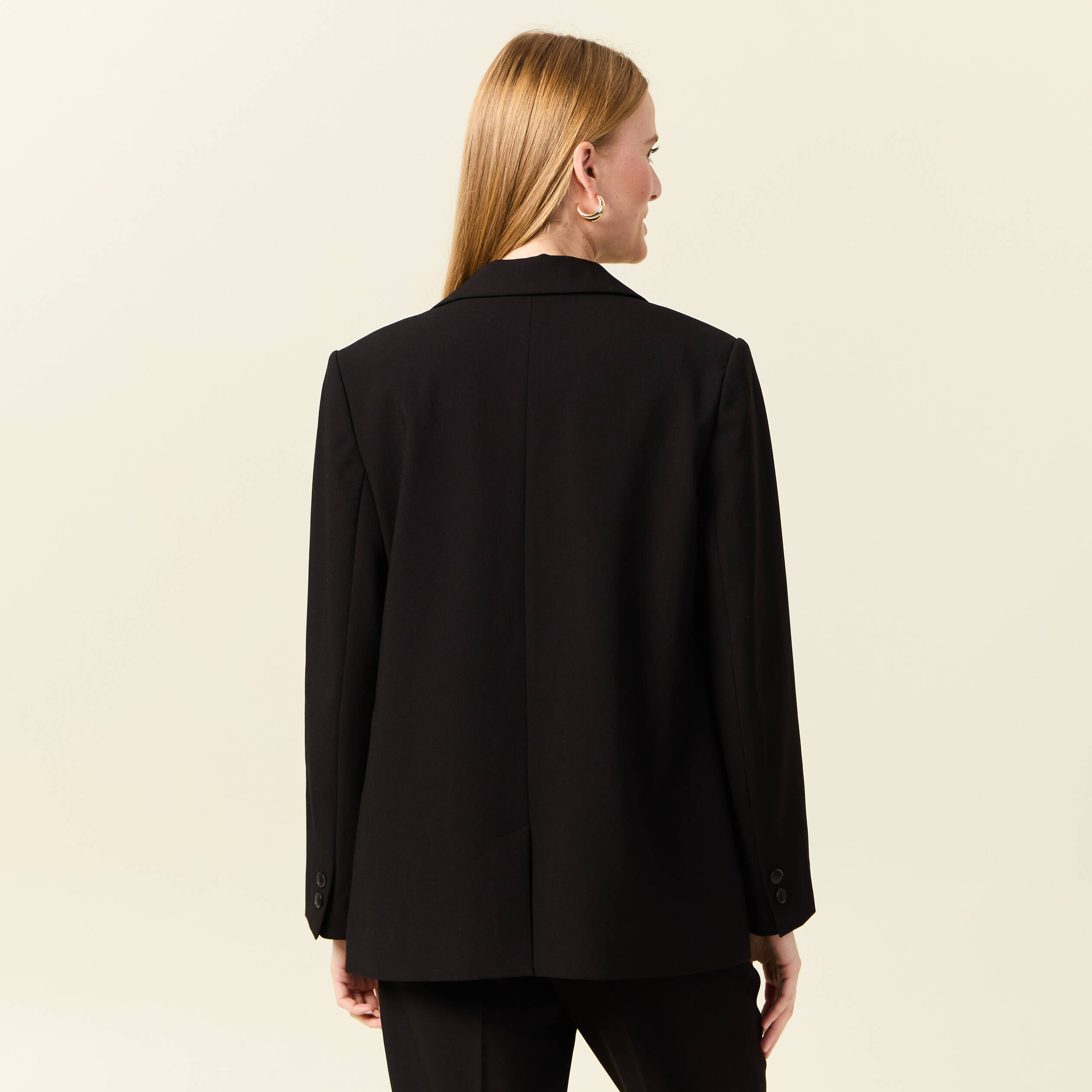Veste blazer droite noir femme