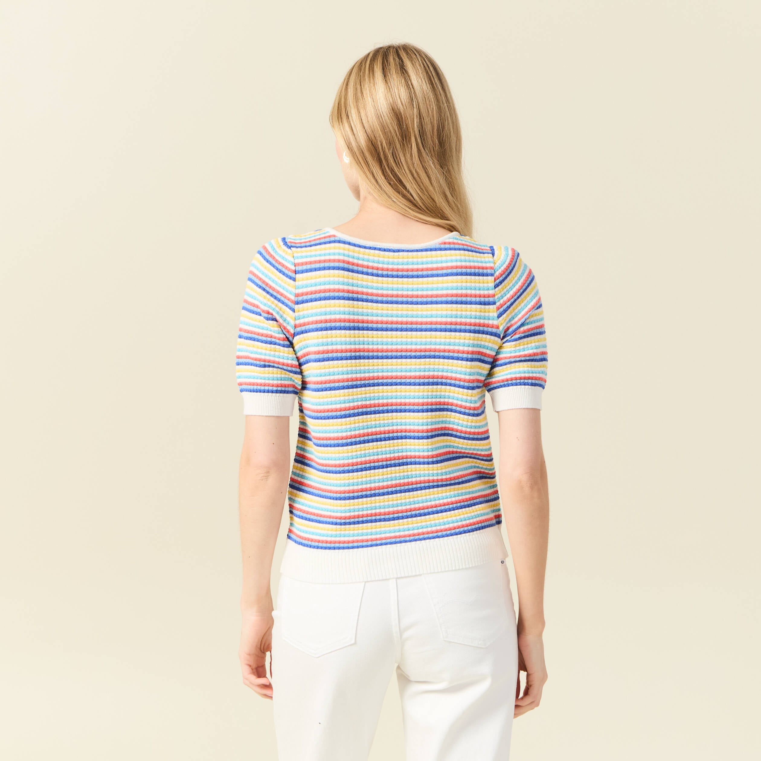 Pull manches courtes vert clair femme