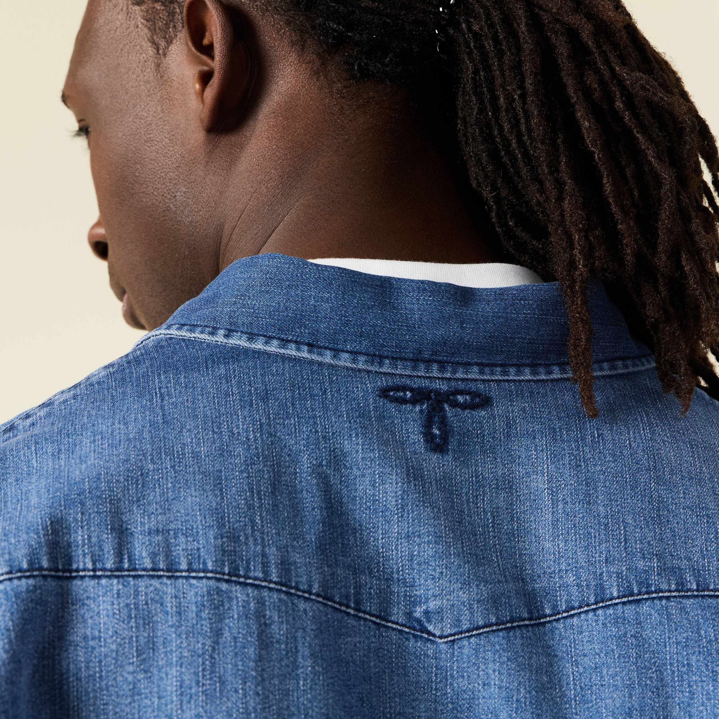 Chemise manches longues denim stone homme