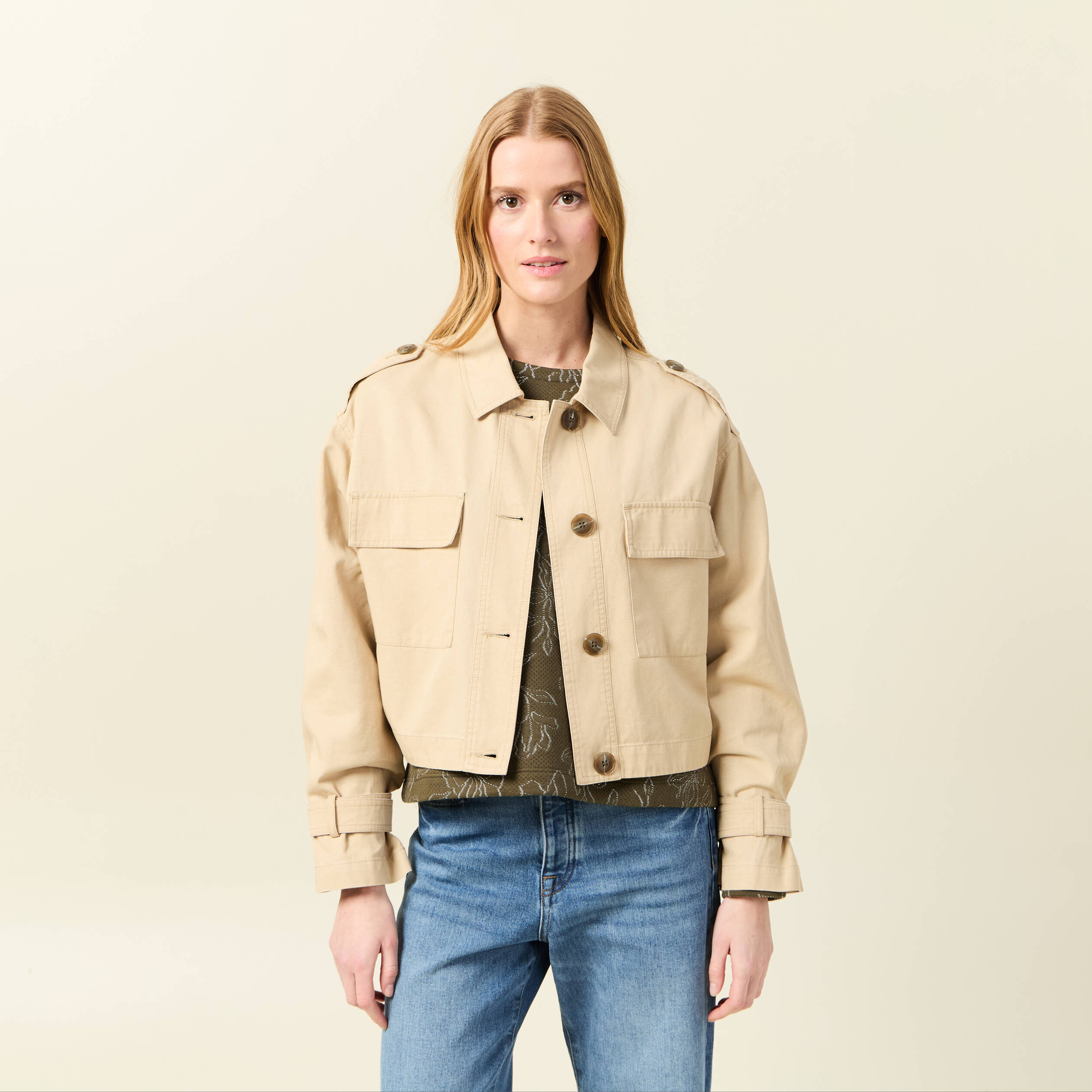 Blouson oversize beige femme