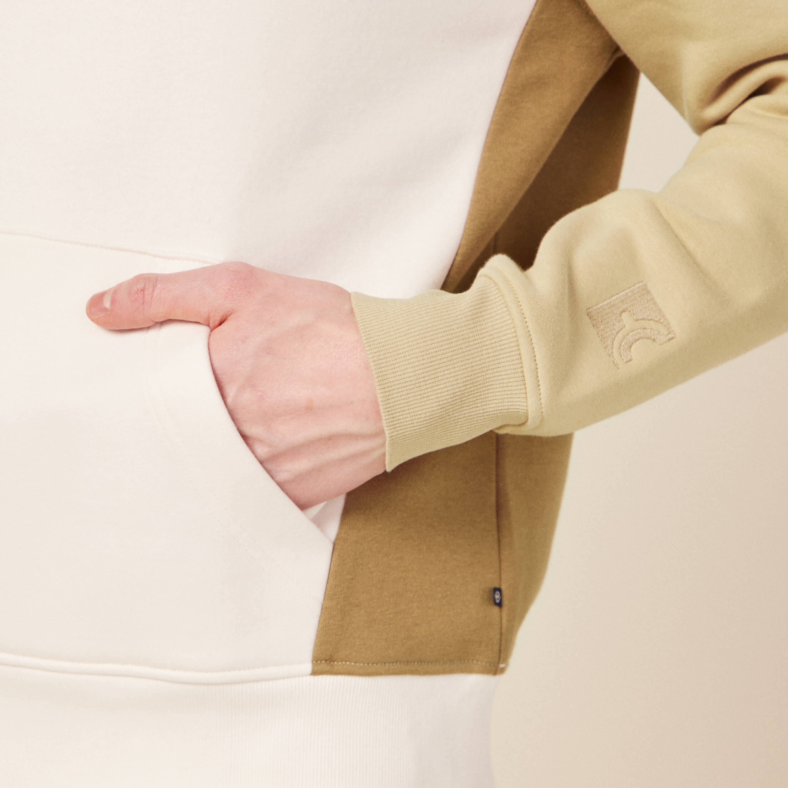 sweat capuche eco responsable beige homme Sweat capuche éco-responsable beige homme