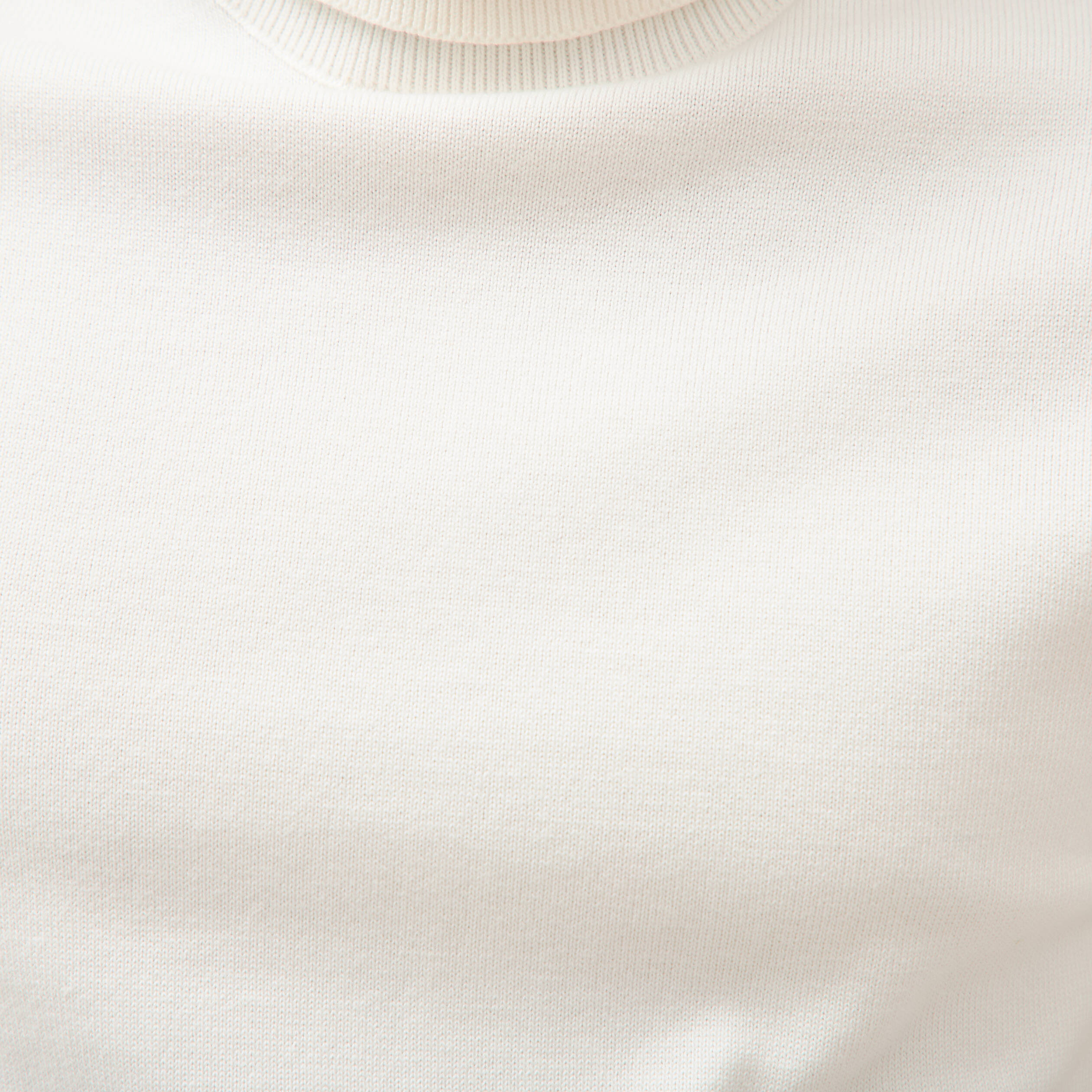 Pull fin col montant manches longues ecru homme