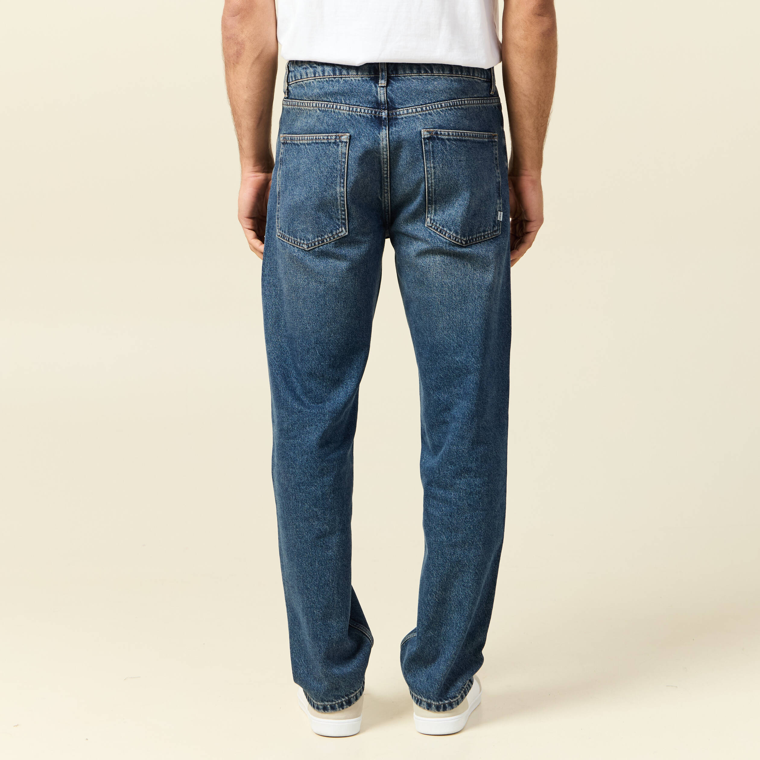 Jeans large longueur 32 en coton bleu homme