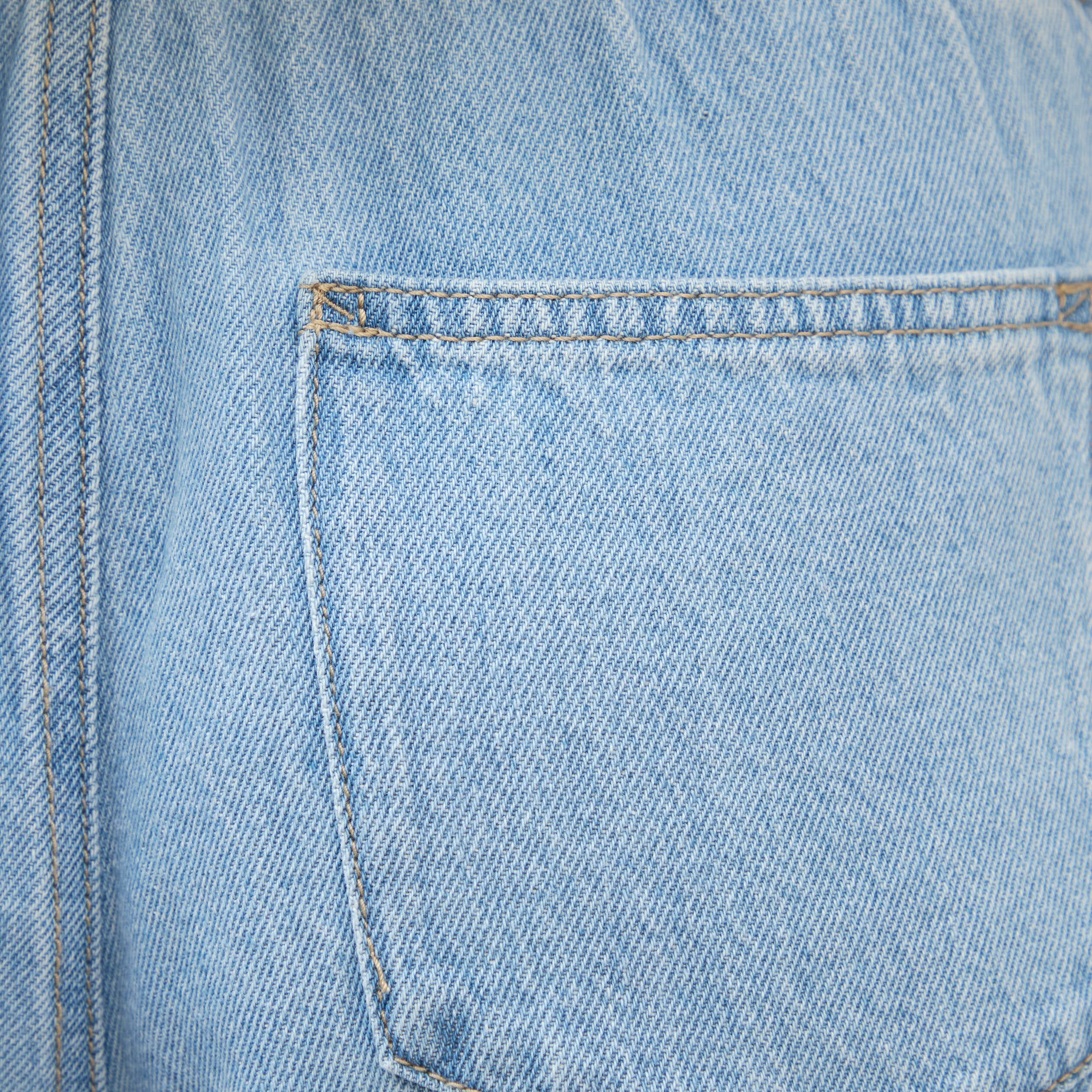 Jeans large taille standard en coton denim bleach femme