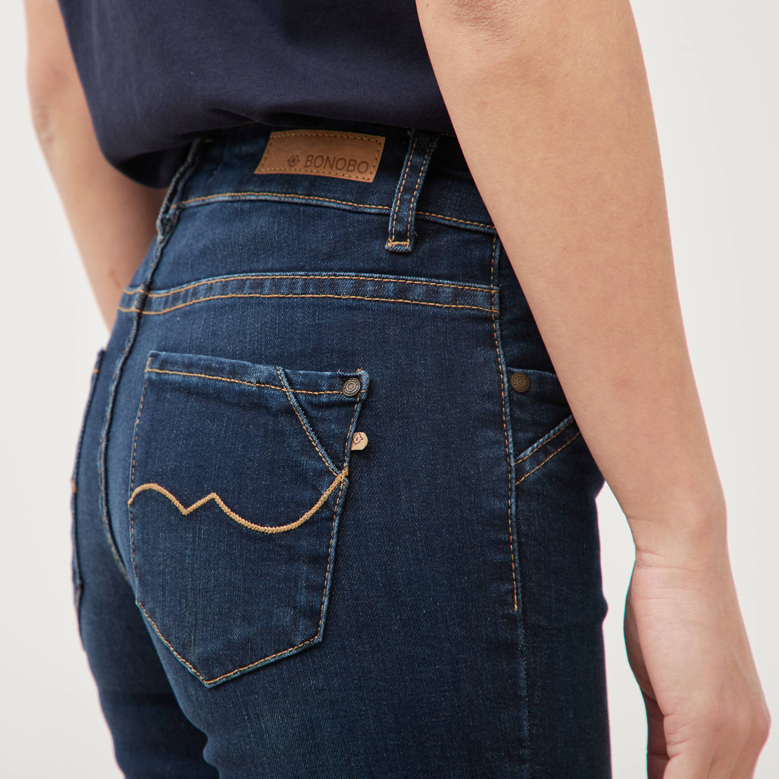 Jeans slim 7/8&egrave;me denim brut femme