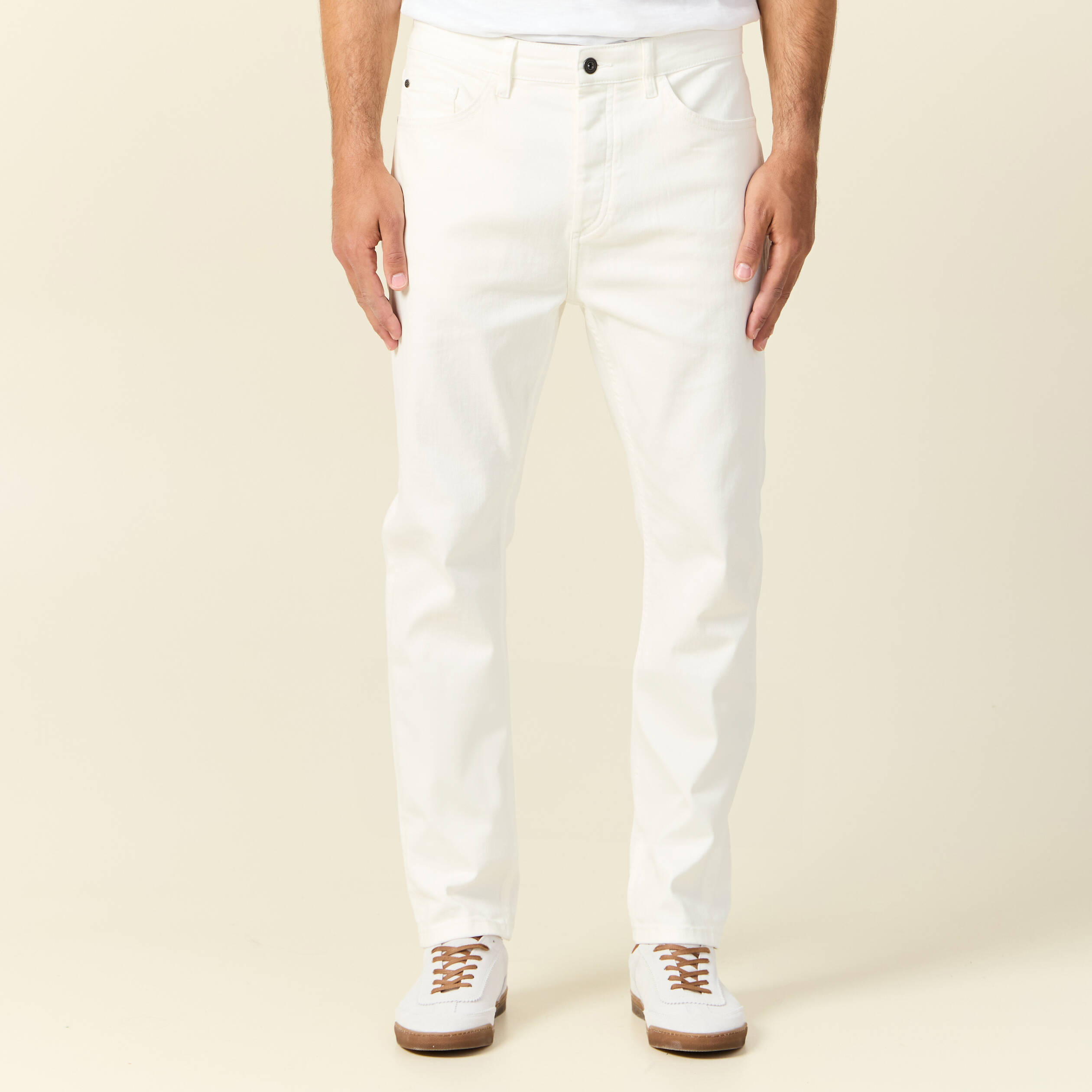 jeans straight taille tapered denim blanc homme Jeans straight taille tapered denim blanc homme