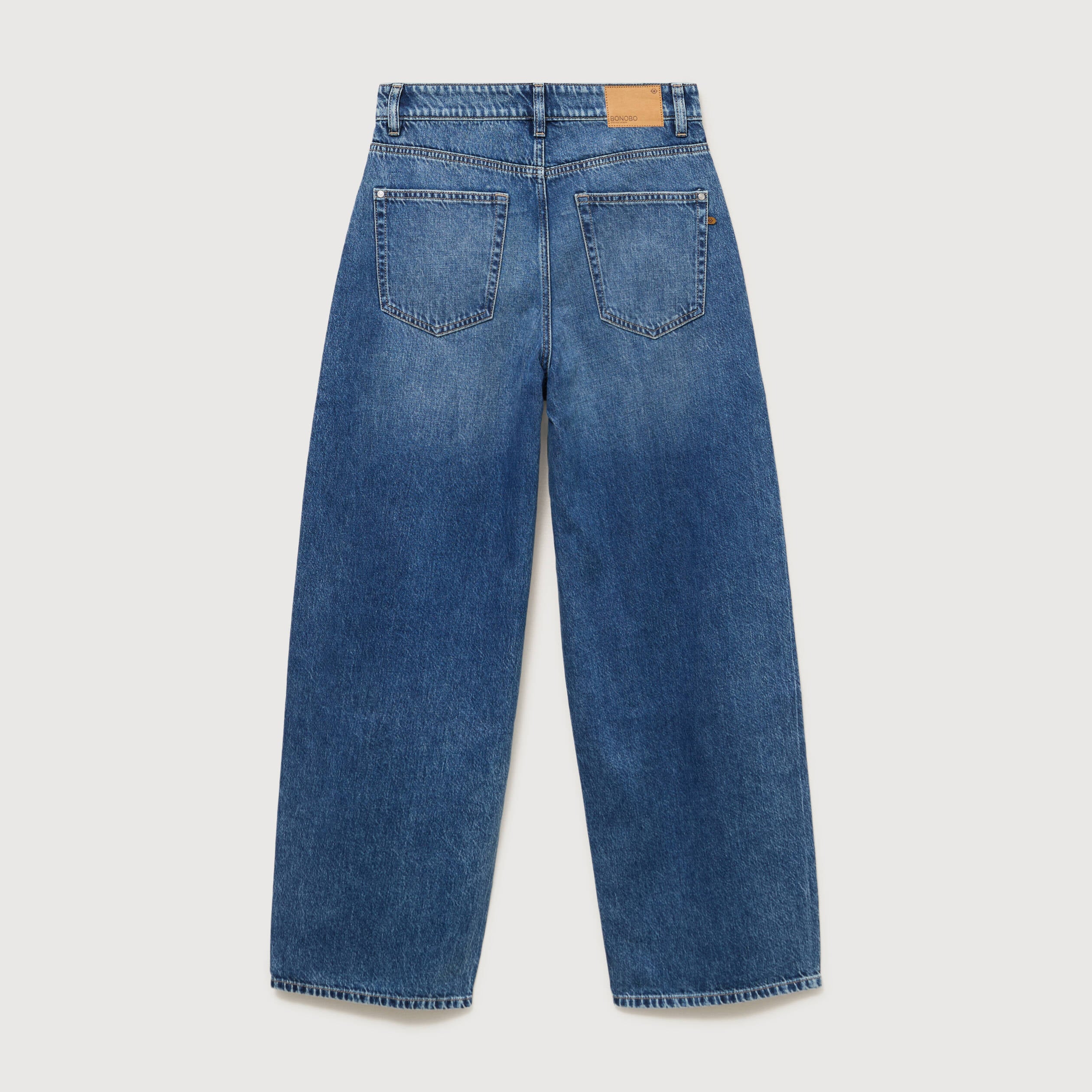 Jeans loose en coton denim used femme