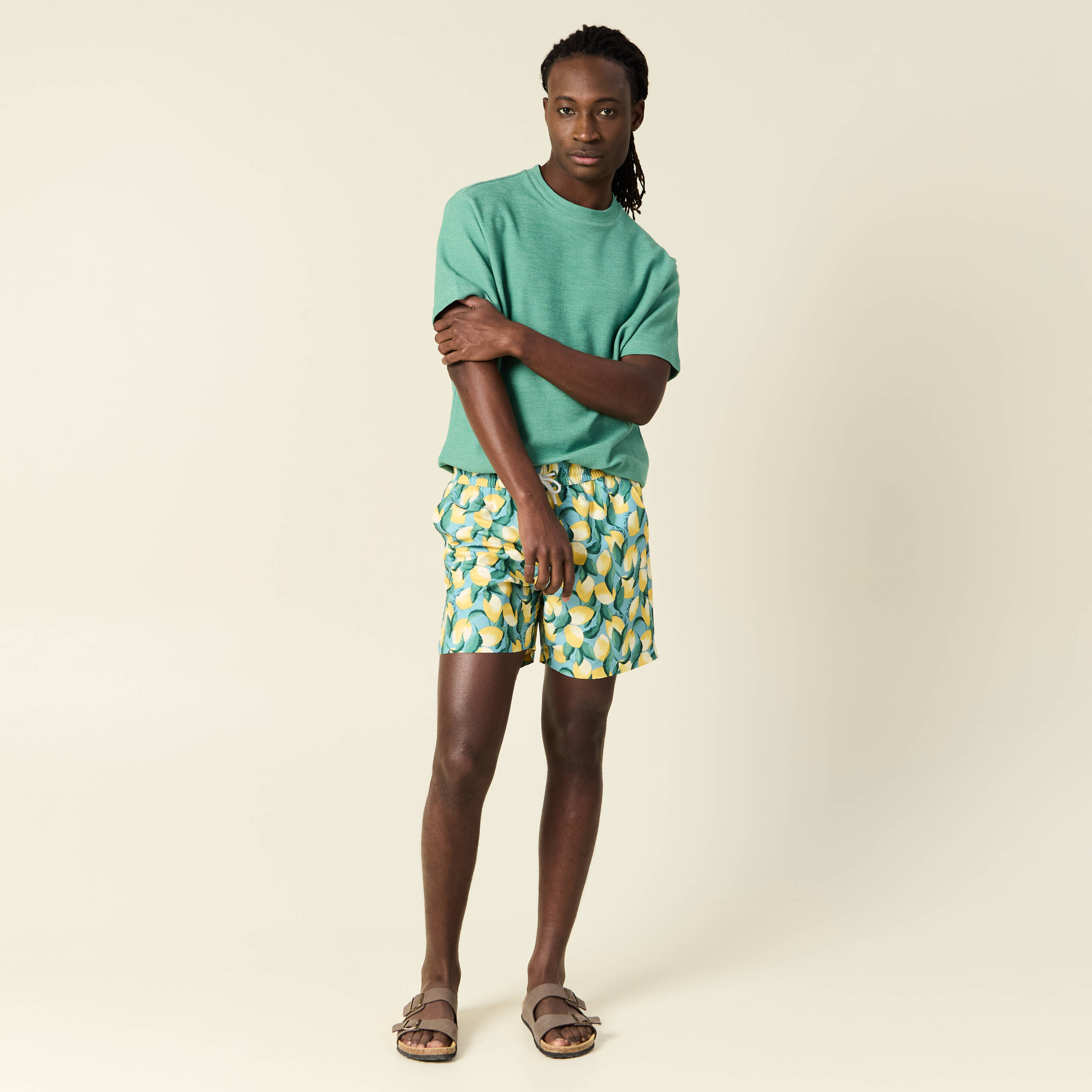 Short de bain bleu gris homme