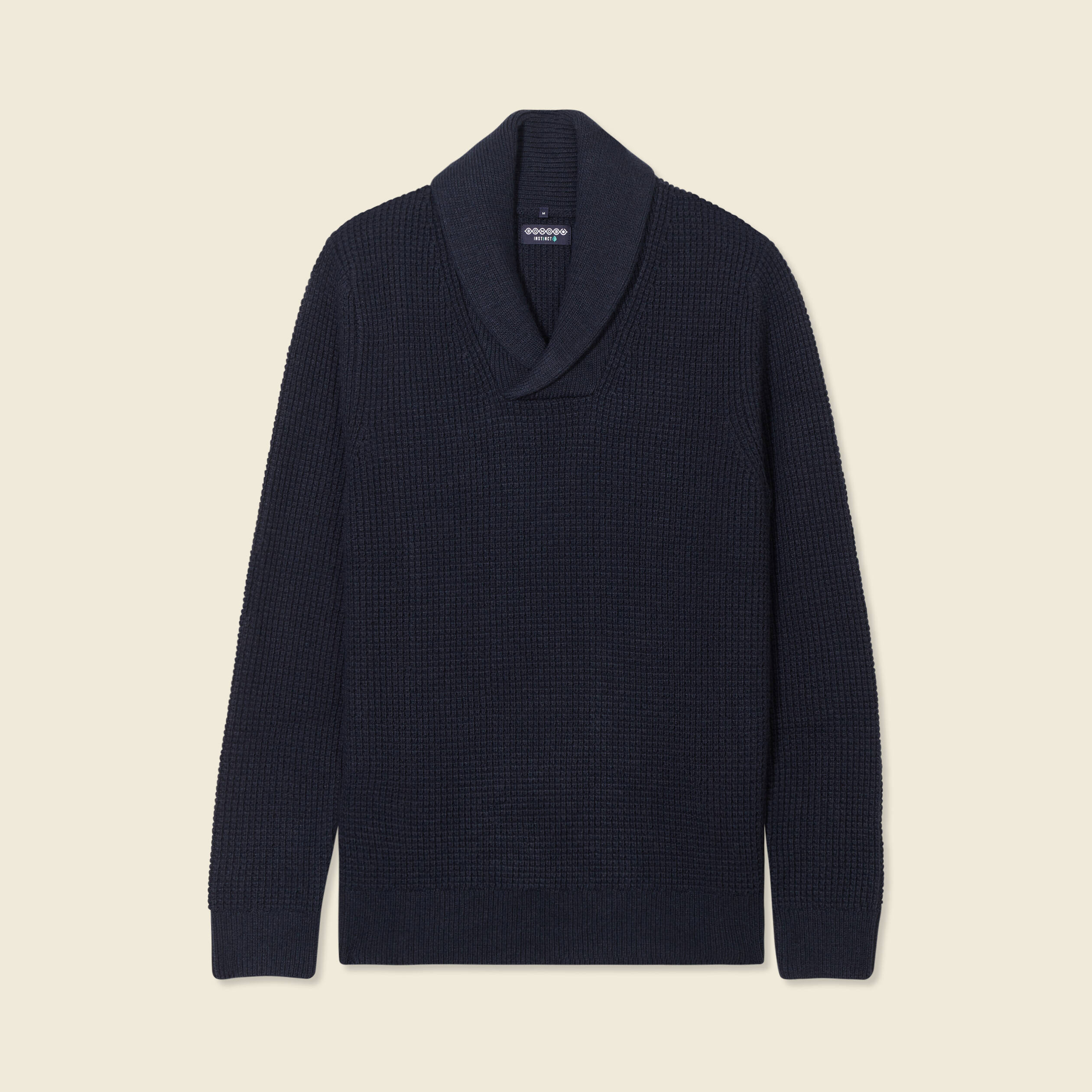 pull manches longues col chale bleu marine homme Pull manches longues col châle bleu marine homme