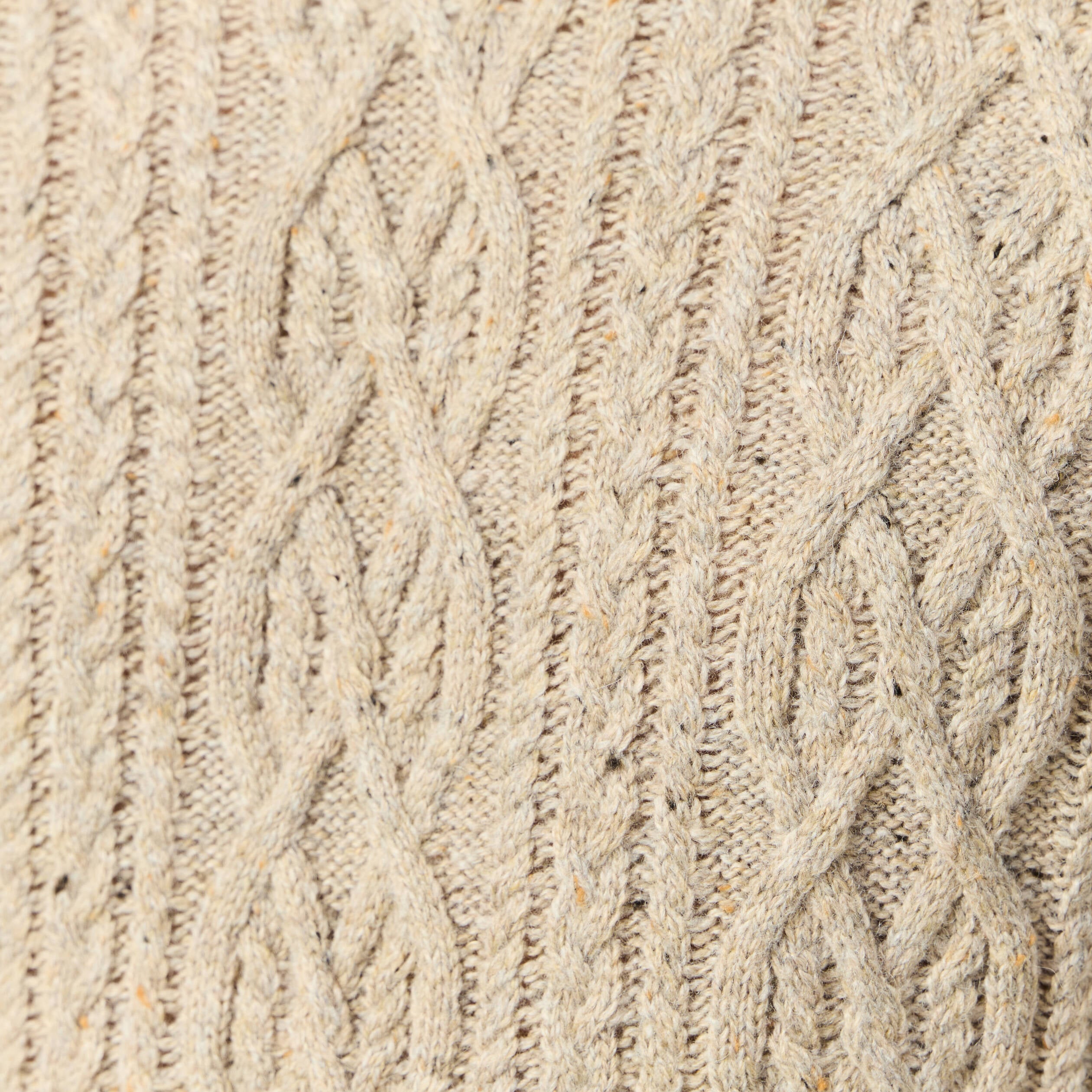 Pull col rond beige homme