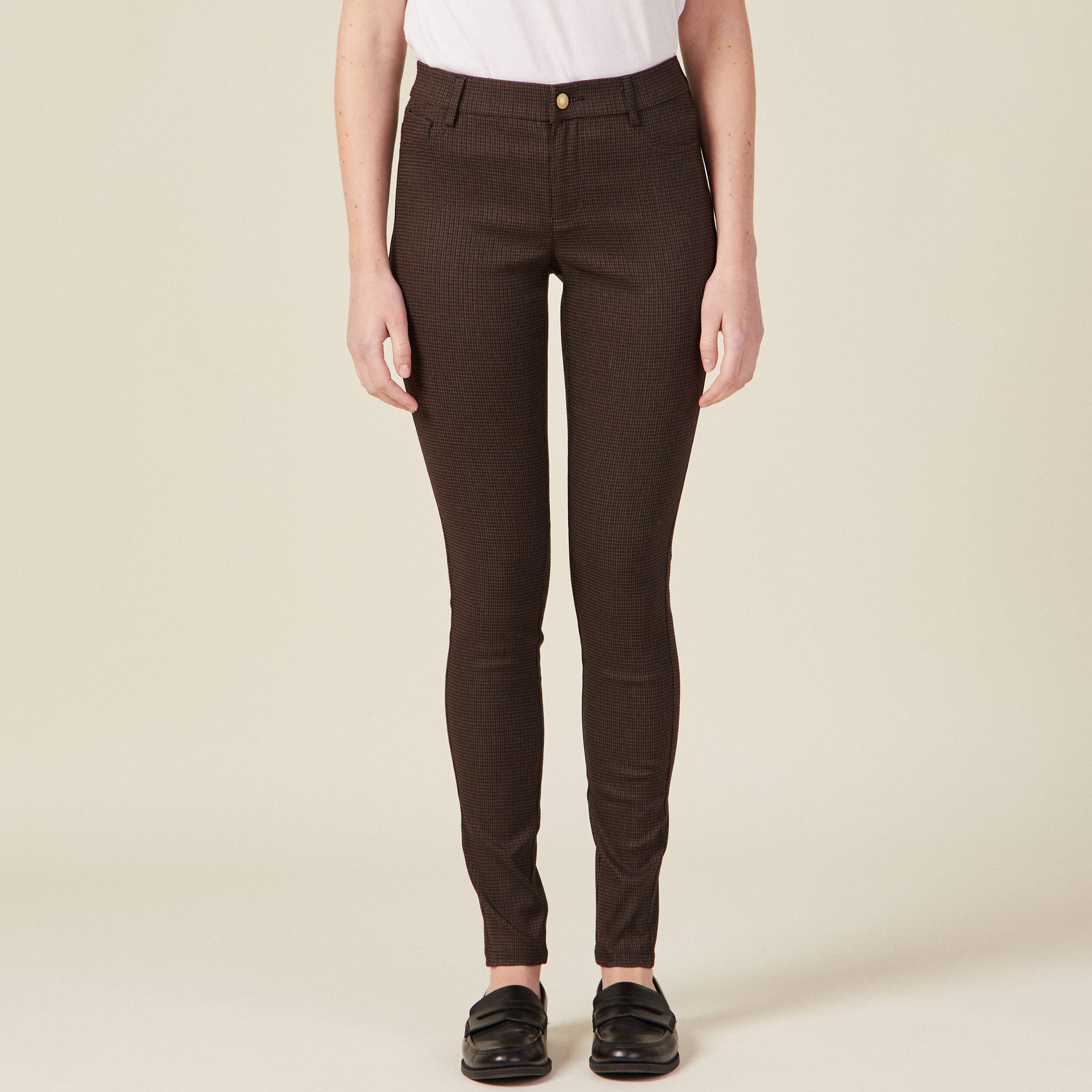 pantalon skinny marron femme Pantalon skinny marron femme