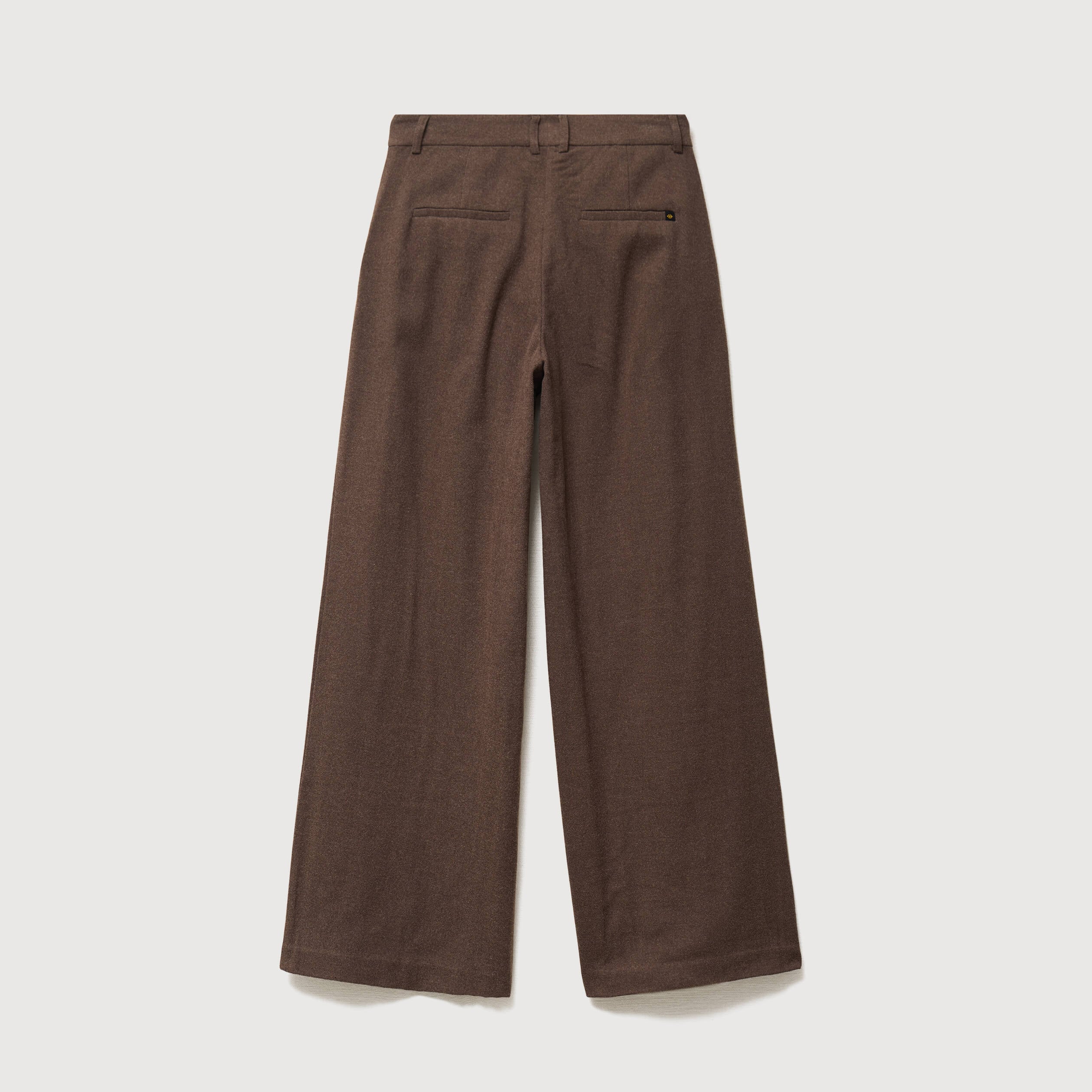 Pantalon large taille standard marron fonc&eacute; femme