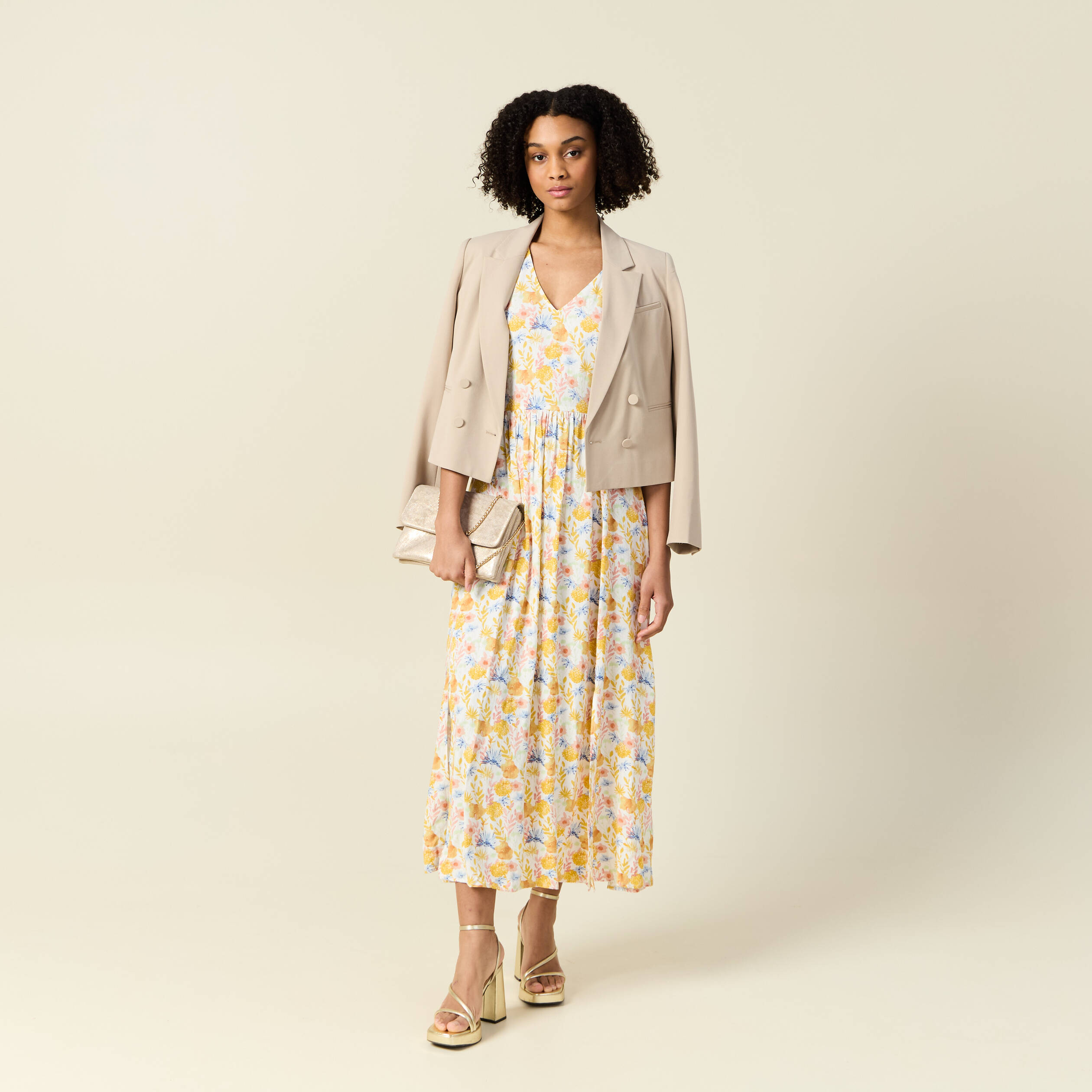 robe longue evasee multicolore femme Robe longue évasée multicolore femme
